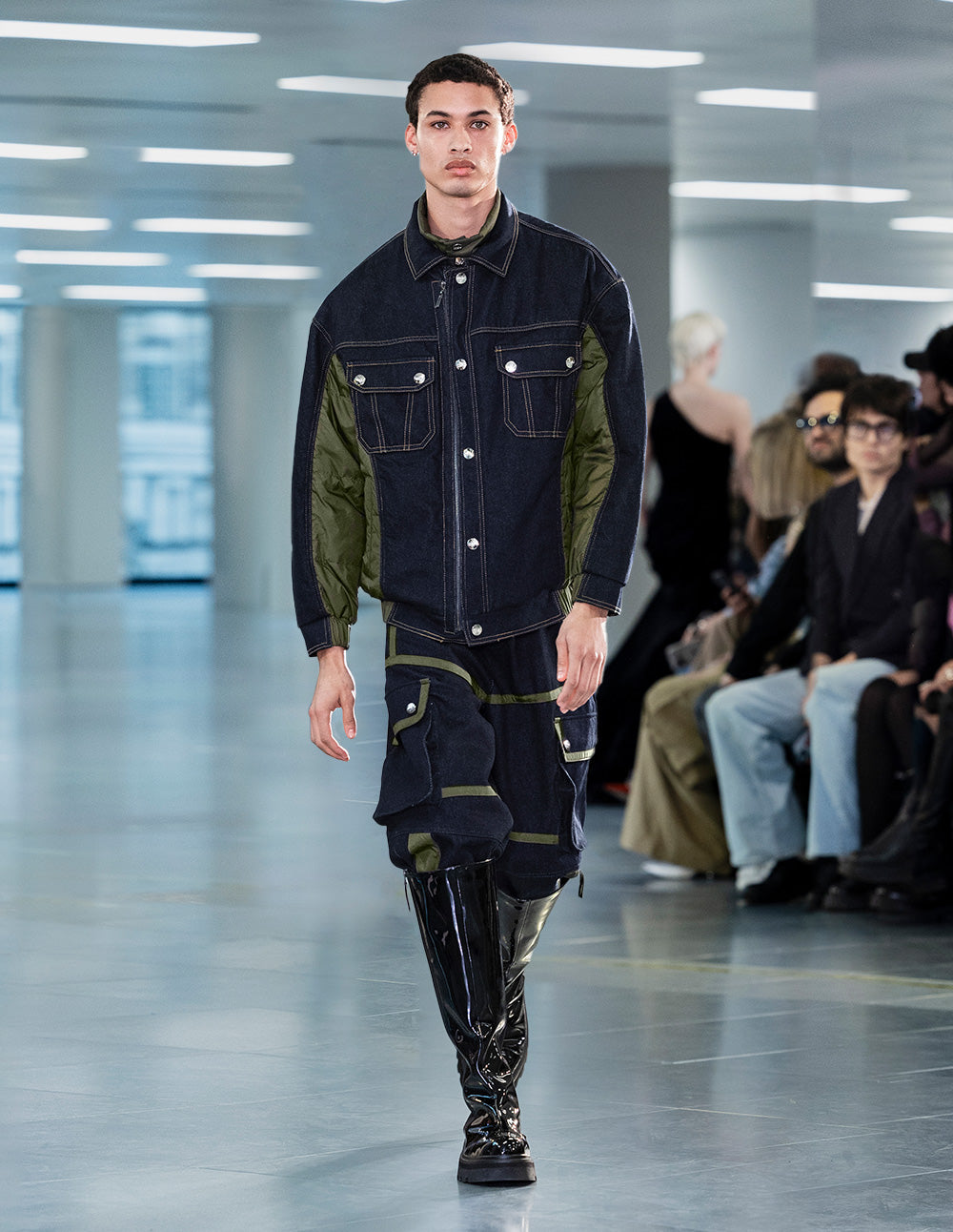 Men's Quilted Patchwork Washed Jeans