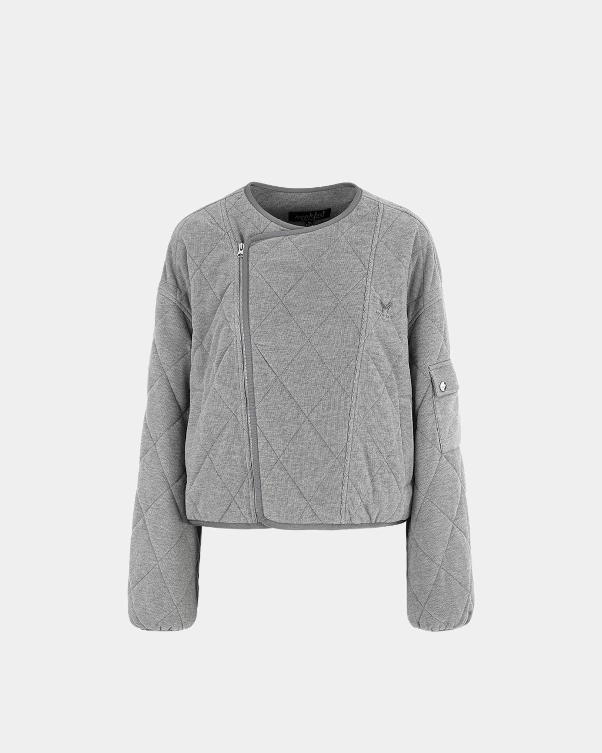 Women's Diagonal Placket Diamond Quilted Cotton Coat