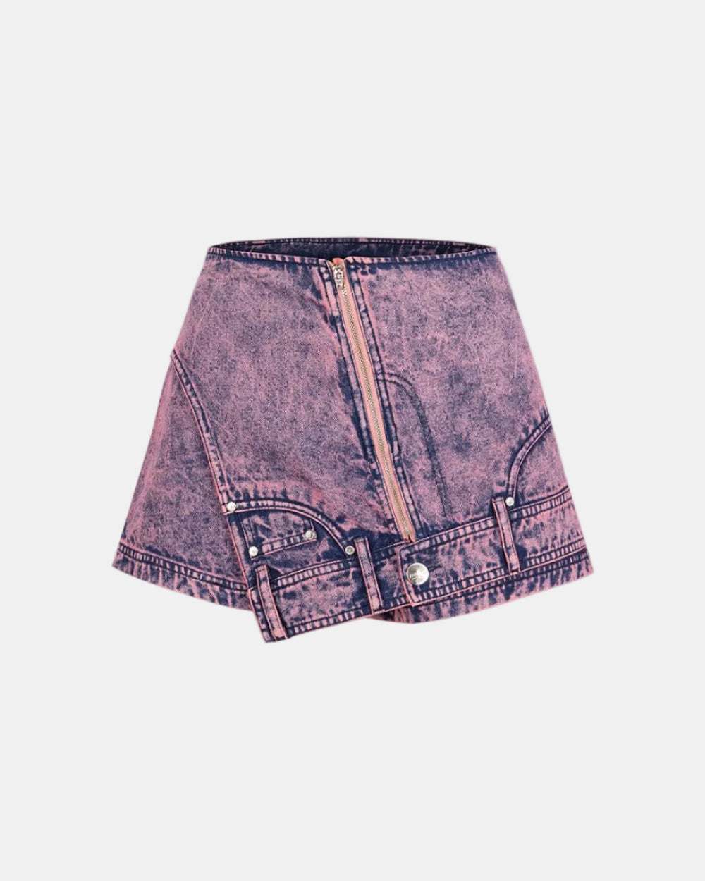 Women's Snowflake Washed High Waist Denim Shorts