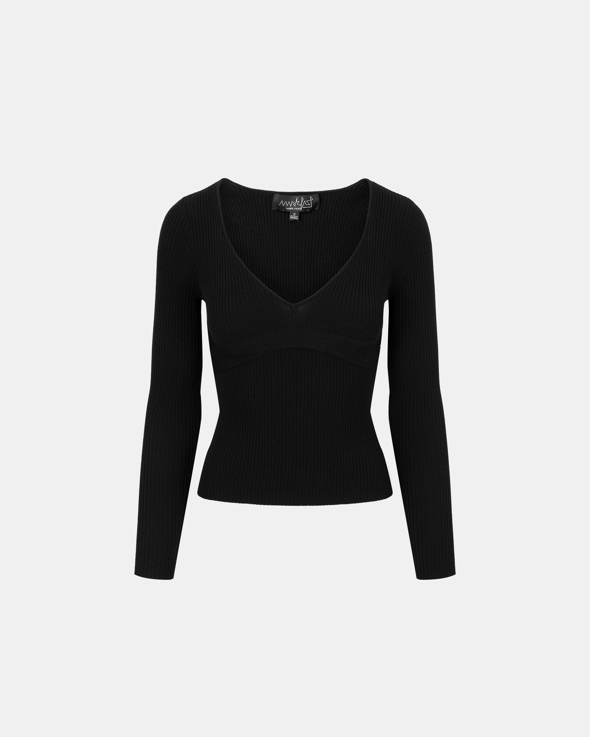 Women's Wool V-Neck Pleated Sweater