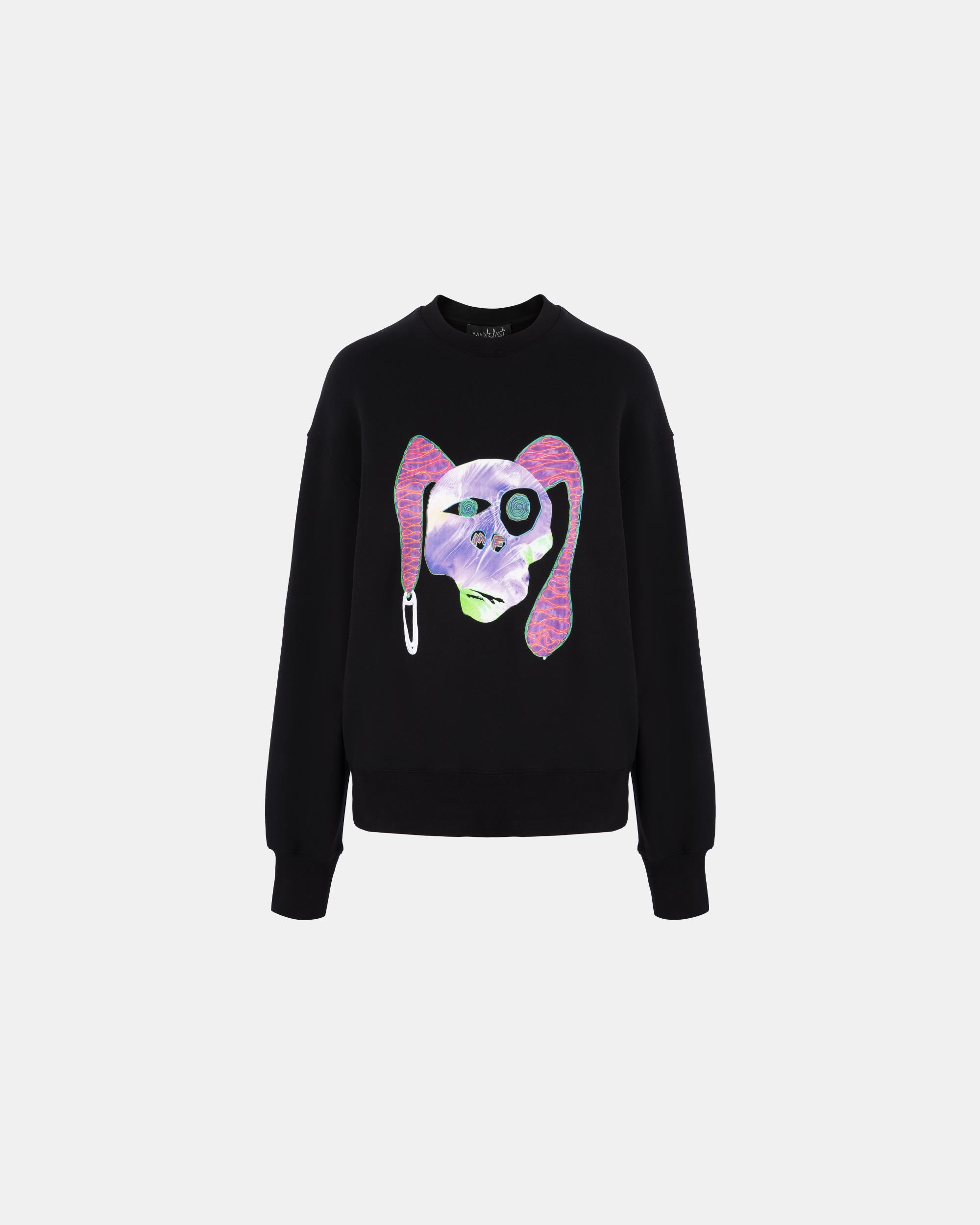 Unisex Big Ear Monster Print Cotton Sweater
