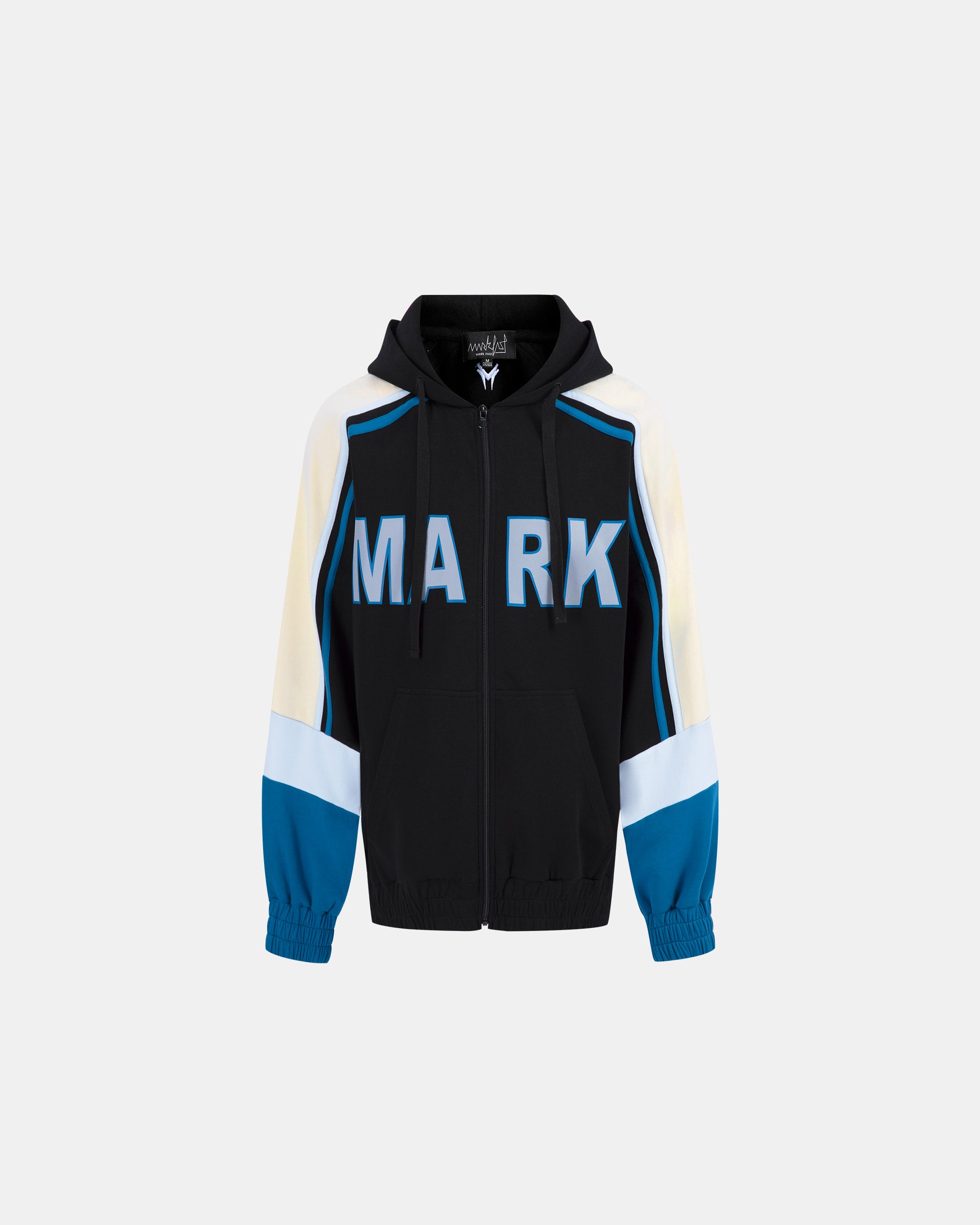Unisex Block Colour Logo Print Zip-up Hoodie