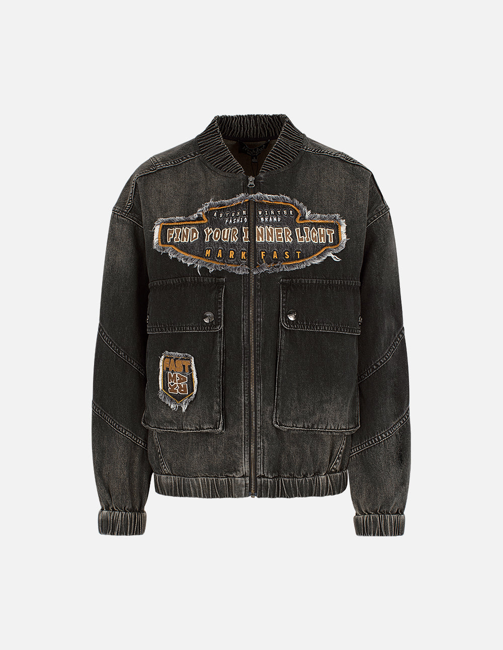 Unisex Patchwork Embroidered Retro Denim Jacket