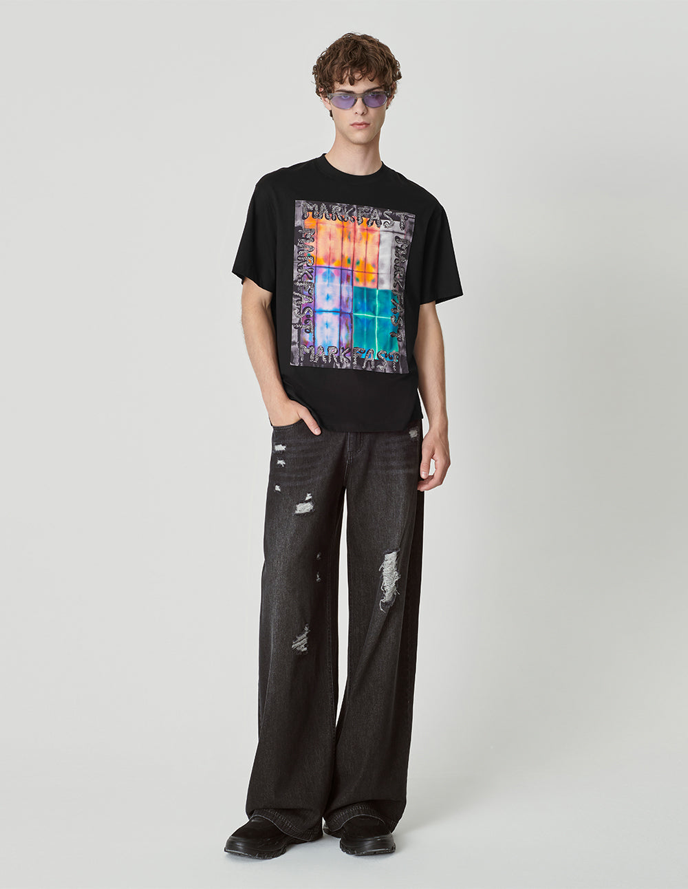 Unisex Spectrum Box Print Relaxed Fit Graphic T-Shirt