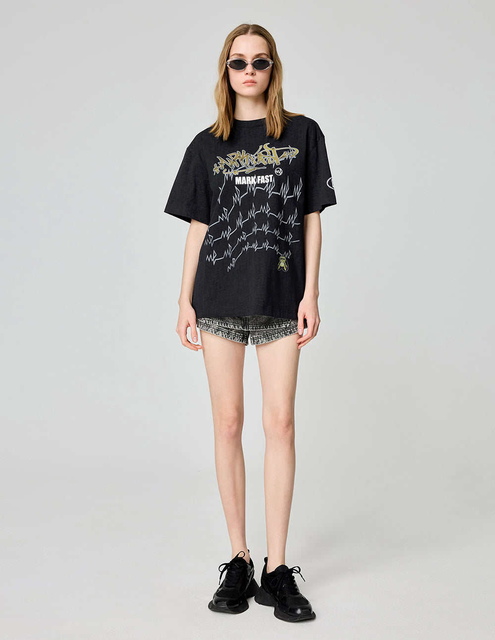 Women's Cotton Retro Logo Print T-Shirt