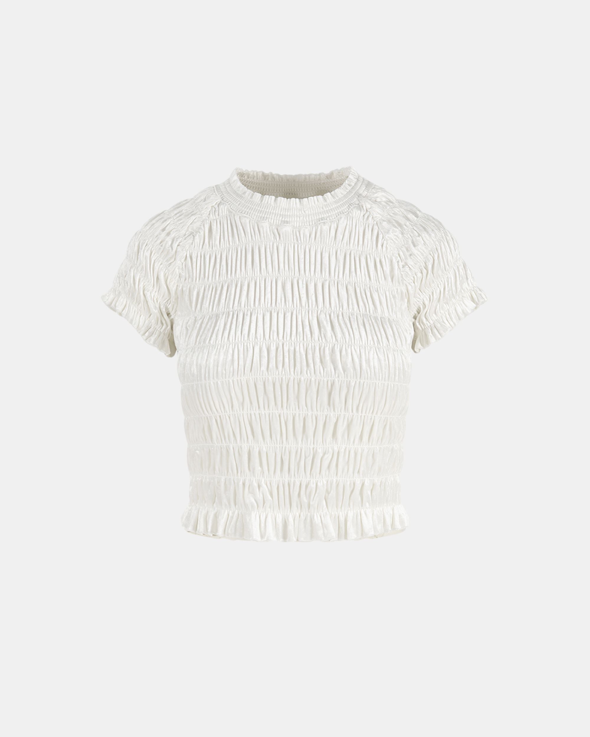 Women's Stretch Pleated Crop Top