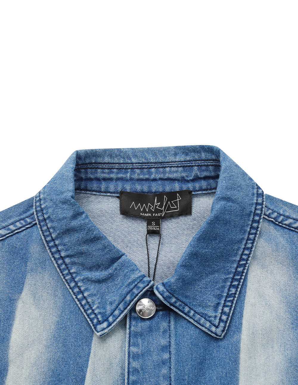 Women's Loose Fit Contrast Wash Striped Denim Jacket