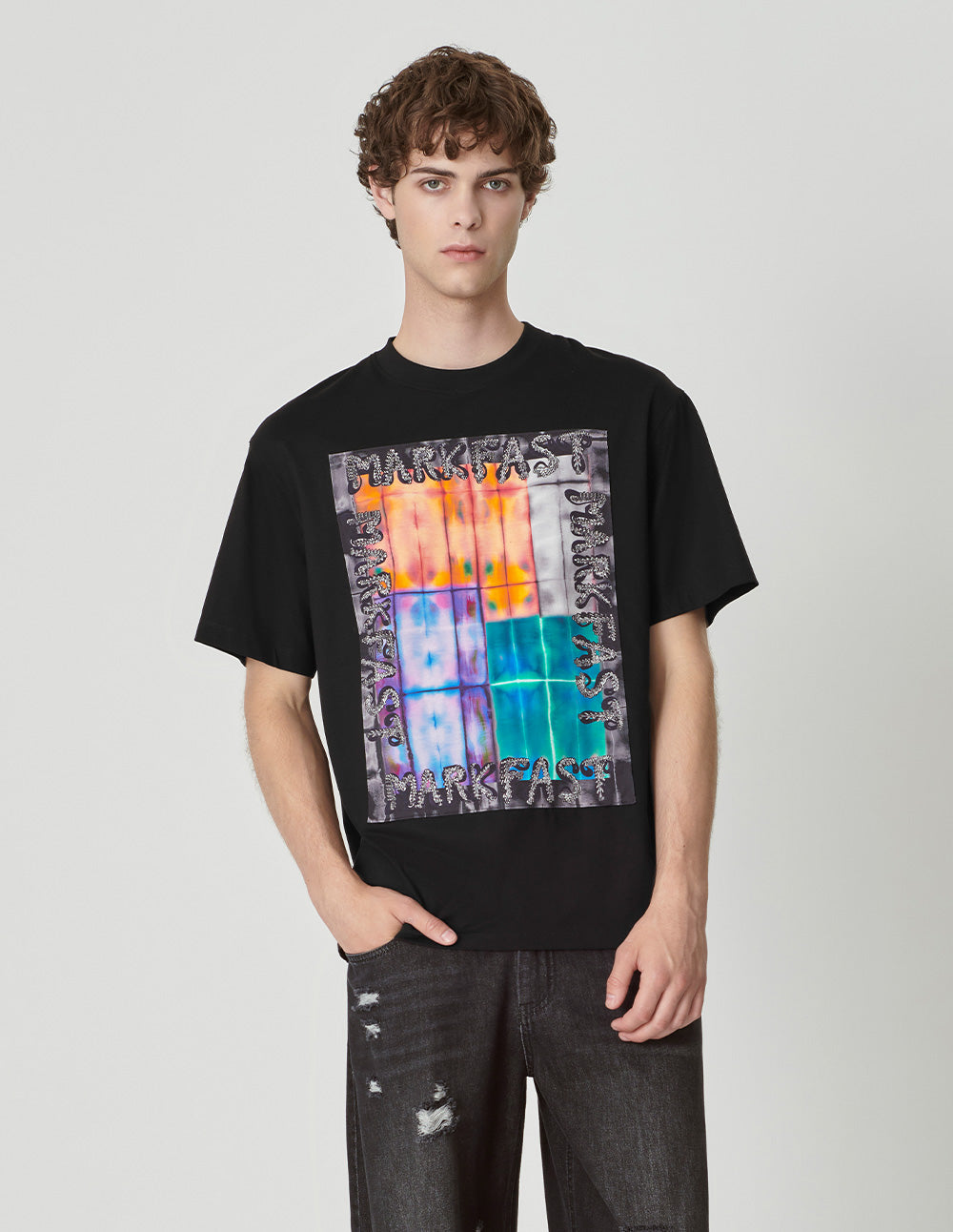 Unisex Spectrum Box Print Relaxed Fit Graphic T-Shirt