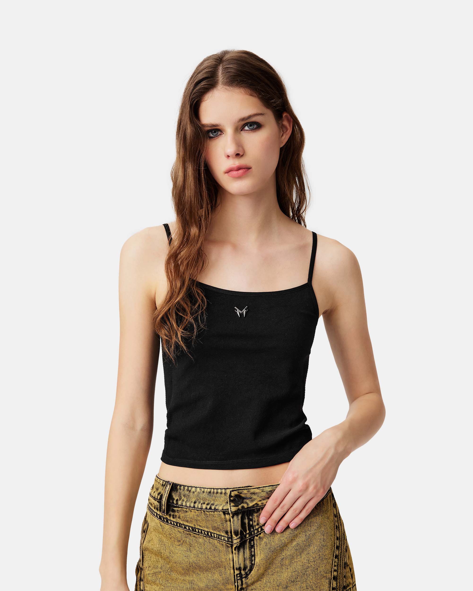 Women's Slim Fit Ribbed Jersey Camisole Top