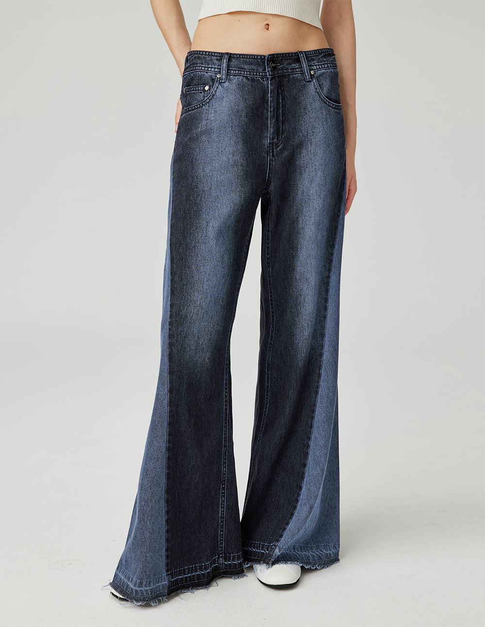Women's High-Waisted Loose Straight Vintage Wash Jeans
