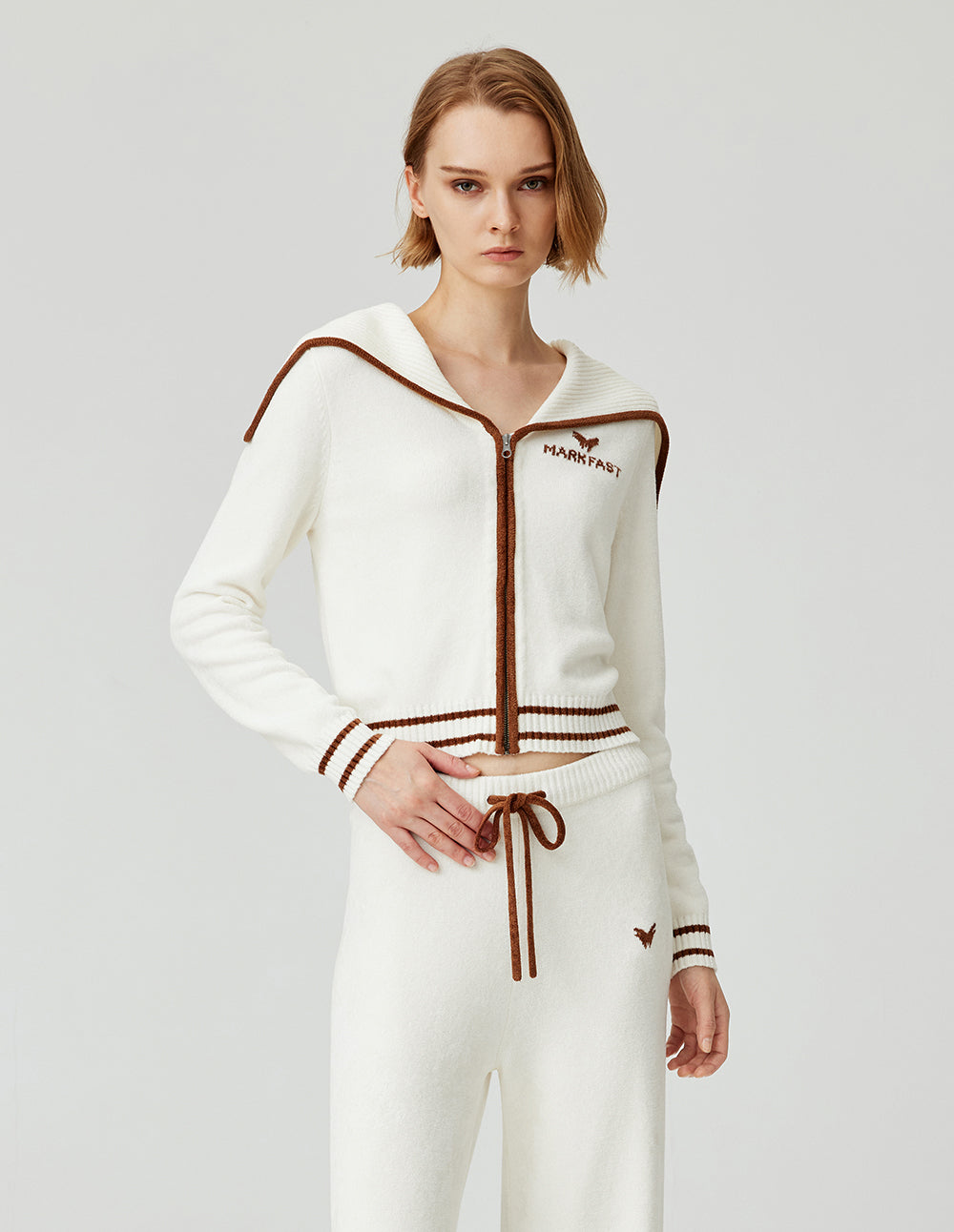 Women's High-Waist Elastic Belted Versatile Slim-Fit A-Line Knitted Top