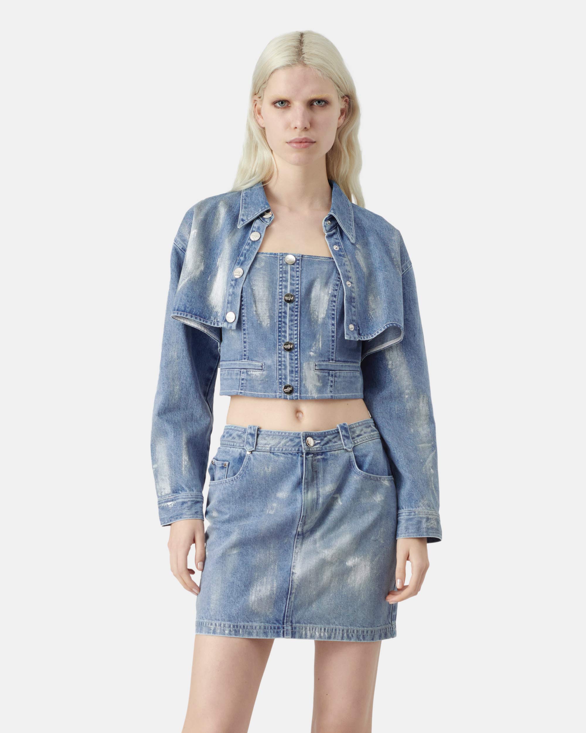 Light Blue Denim Mini Skirt