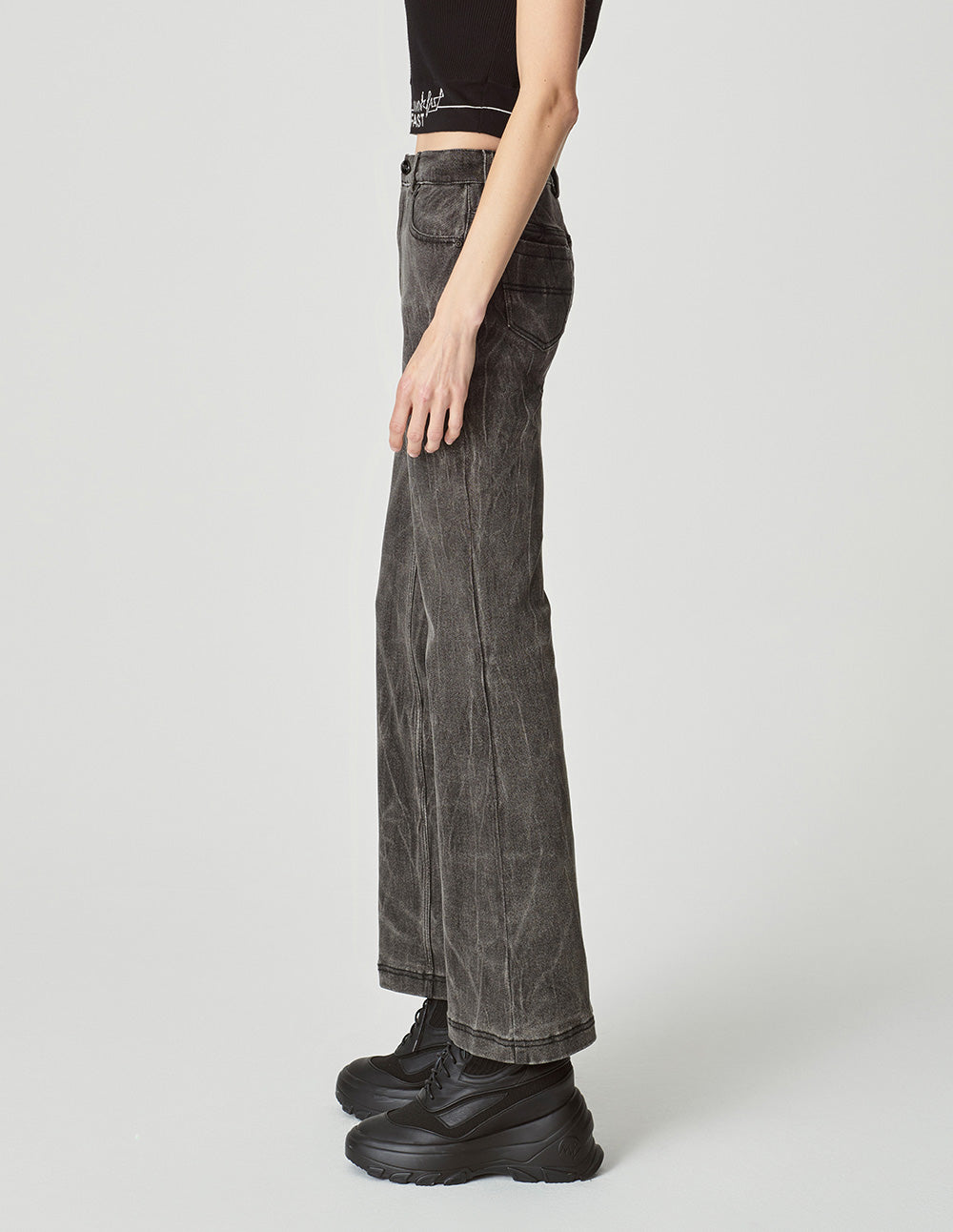 Women's Micro Stretch Washed Denim Flared Pants