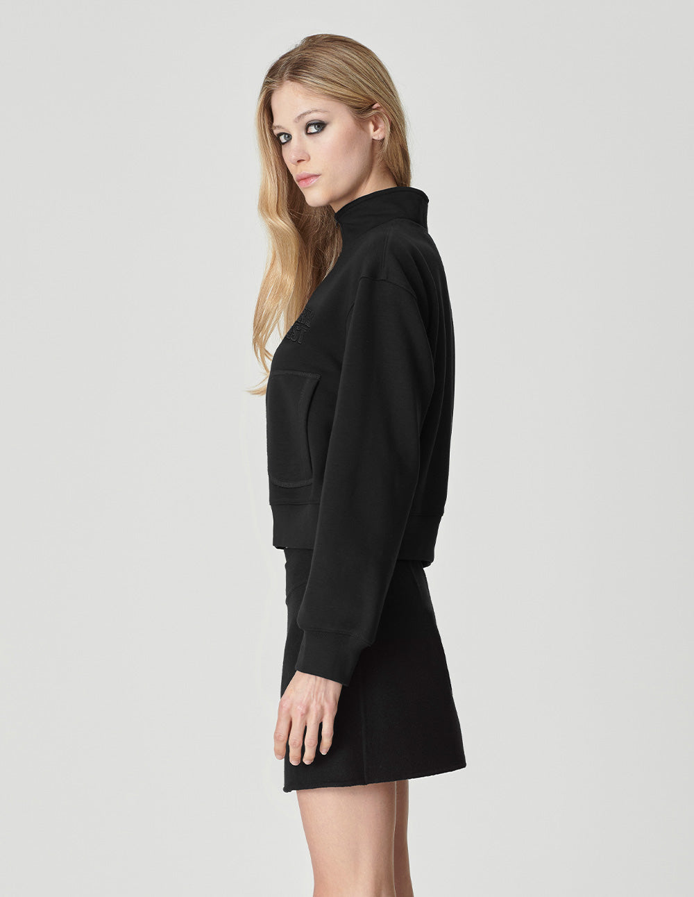 Women's Half Turtleneck Brushed Knitted Sweatshirt