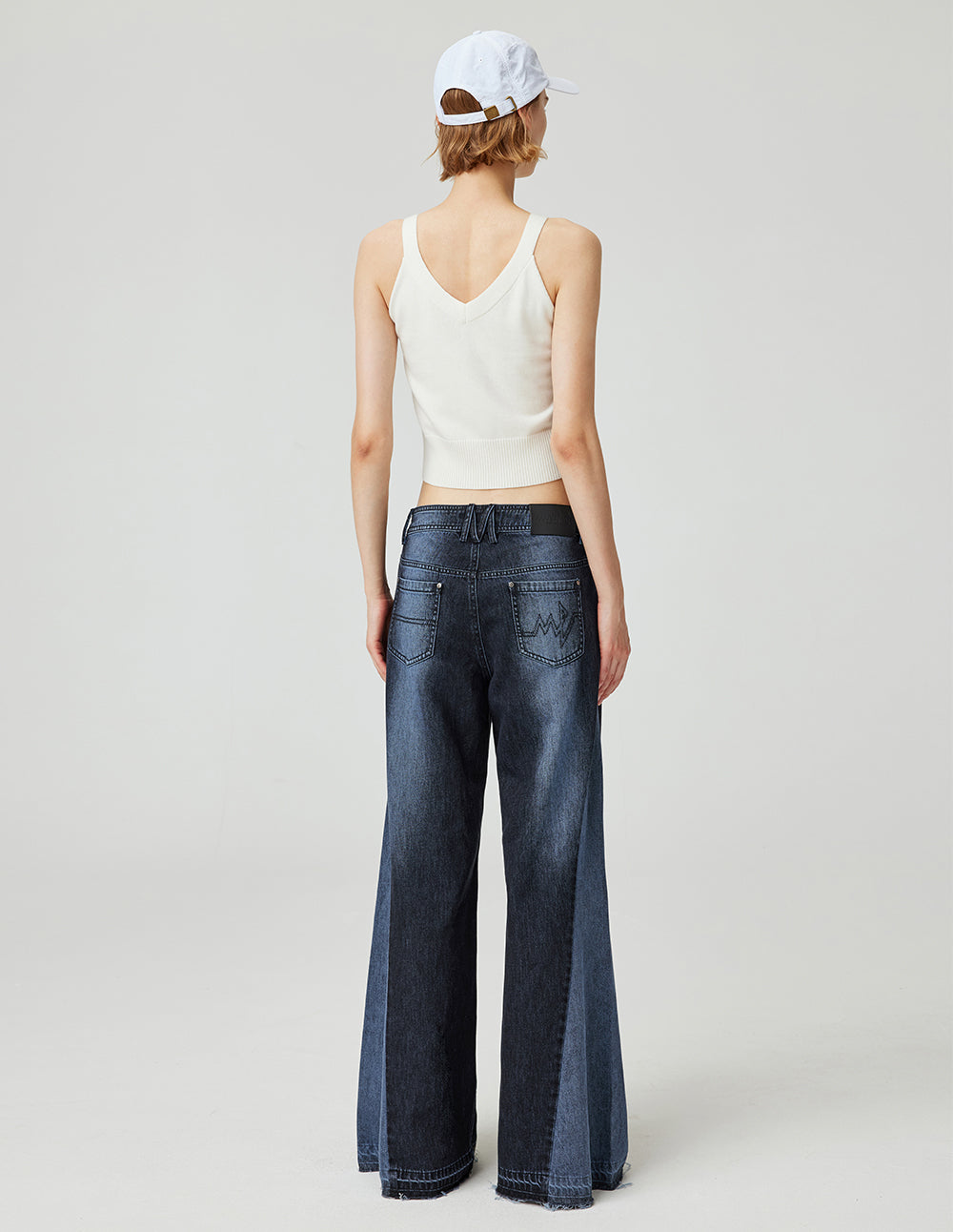 Women's High-Waisted Loose Straight Vintage Wash Jeans