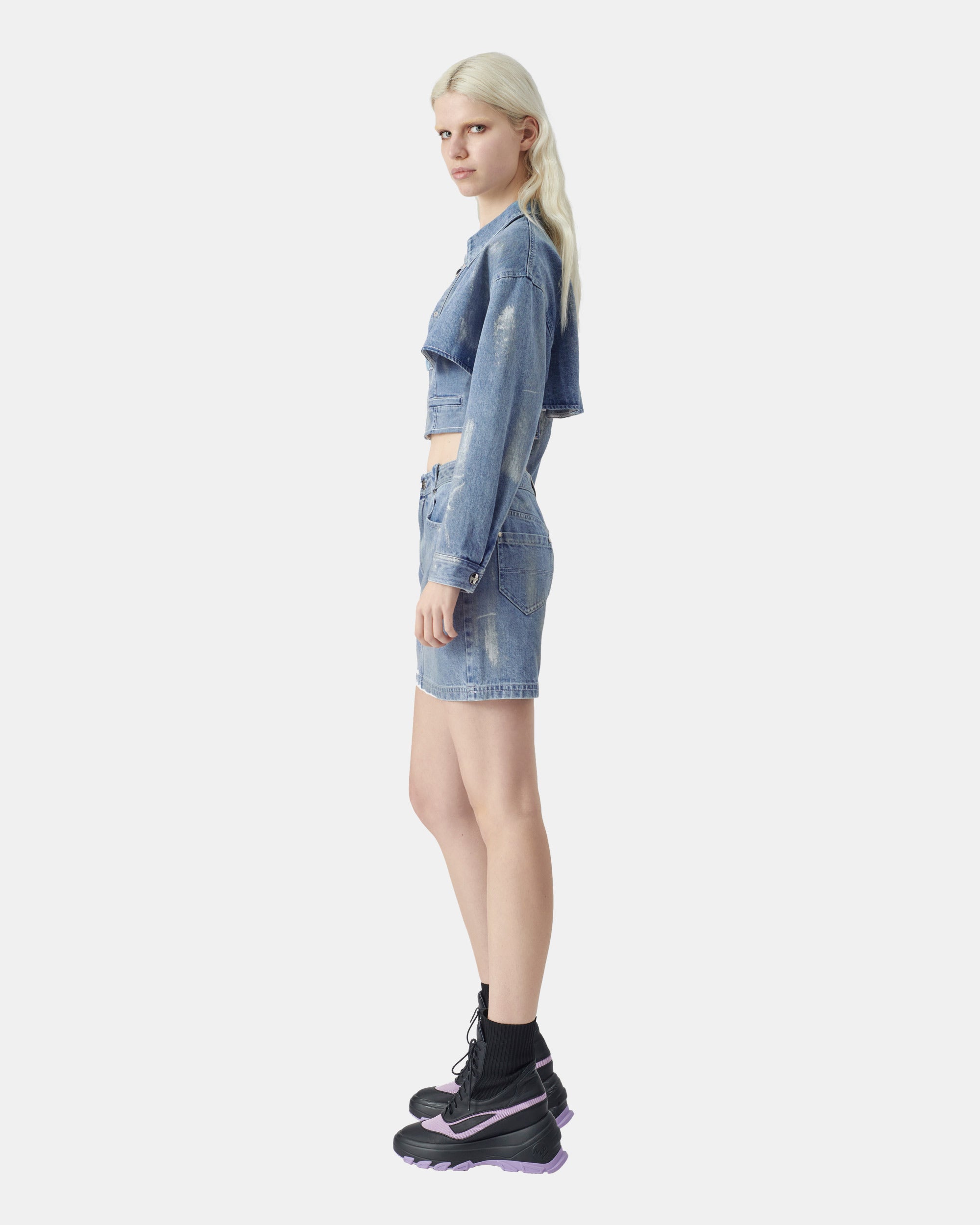 Light Blue Denim Mini Skirt