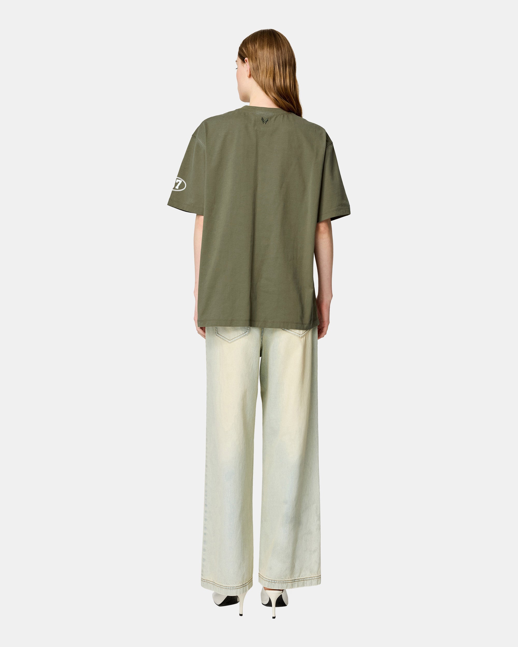 Unisex Olive Green Graffiti Graphic Streetwear Tee