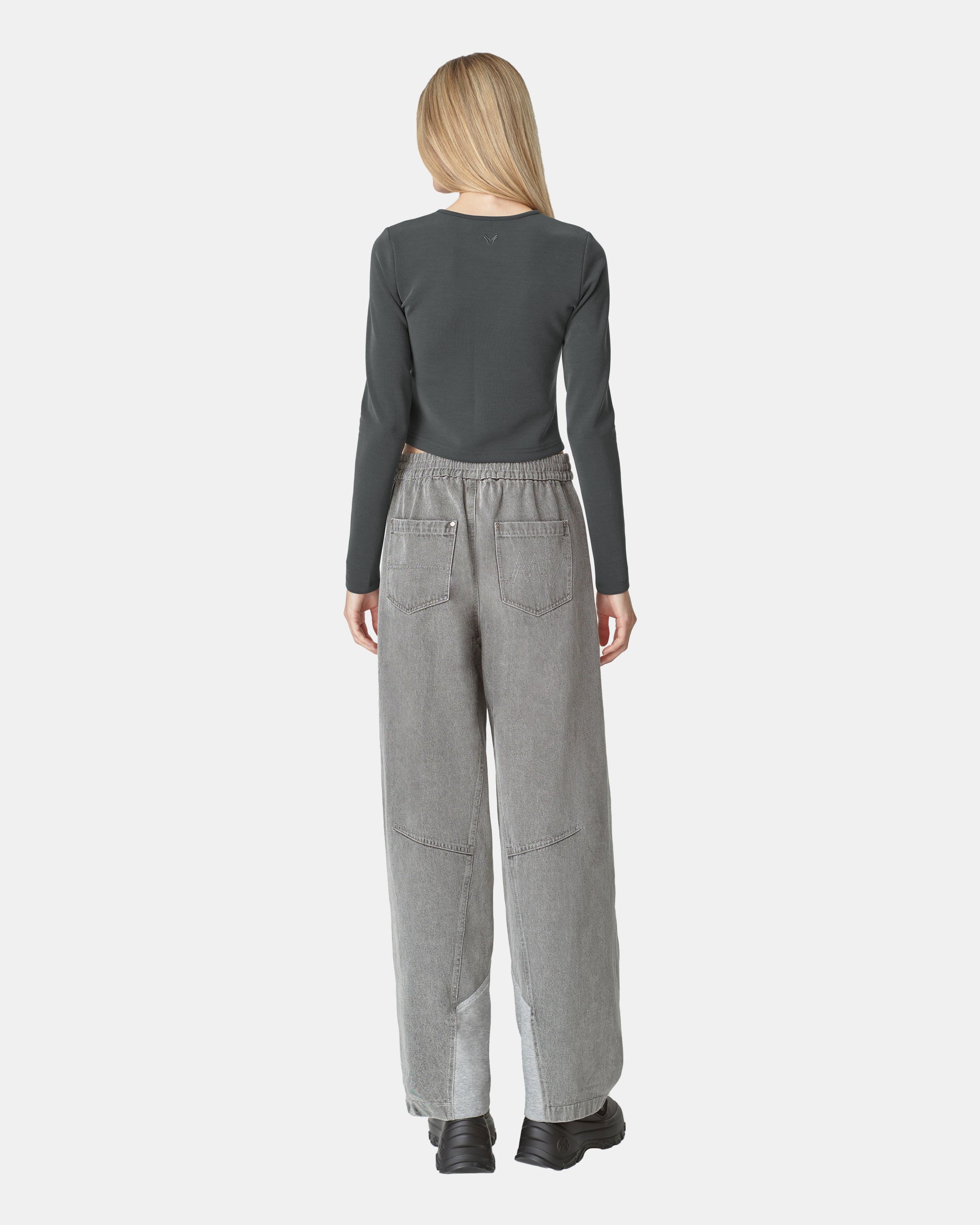 Women's Simple Dark Gray Zipper Top