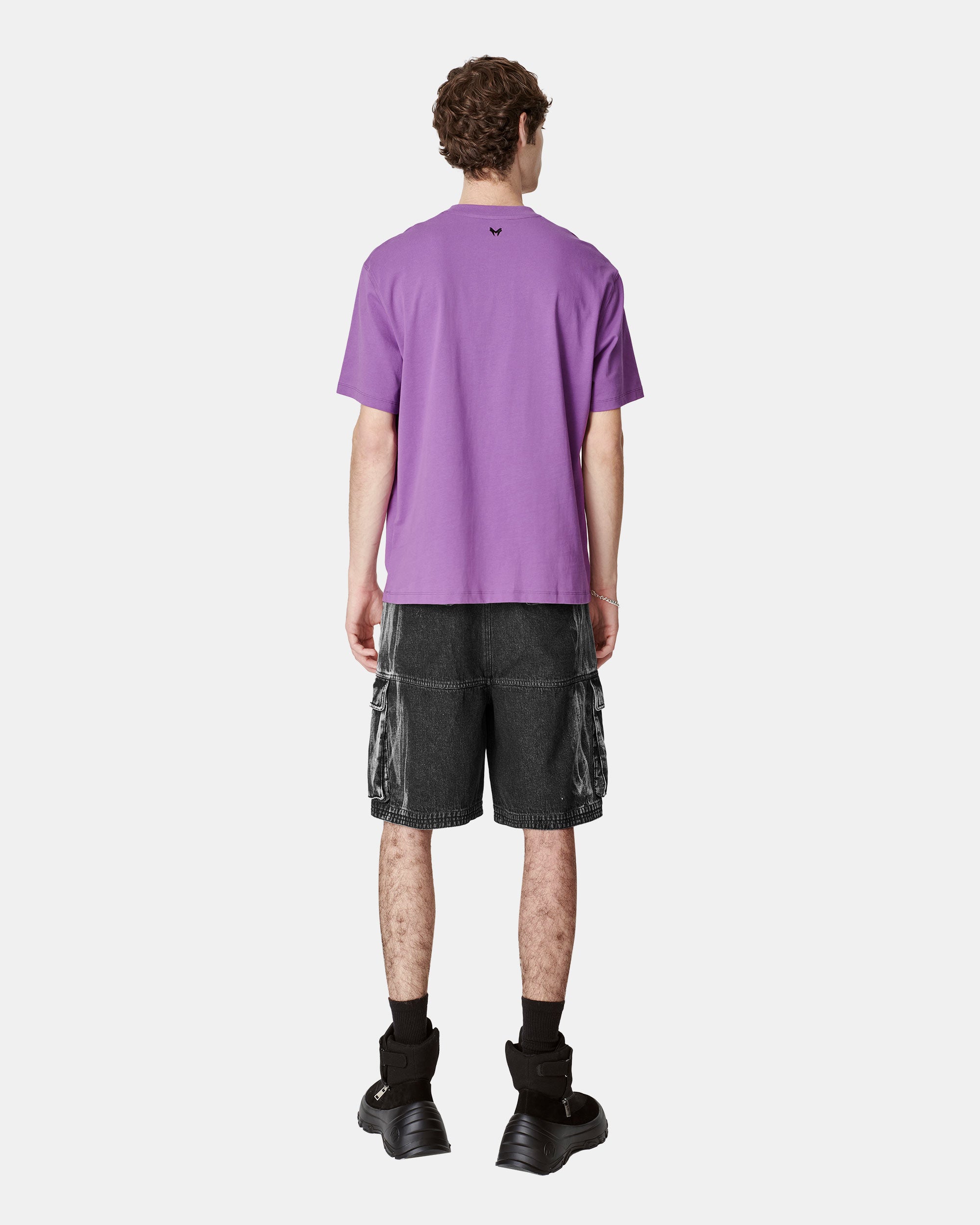 Men's Tie-Bleached Washed Shorts