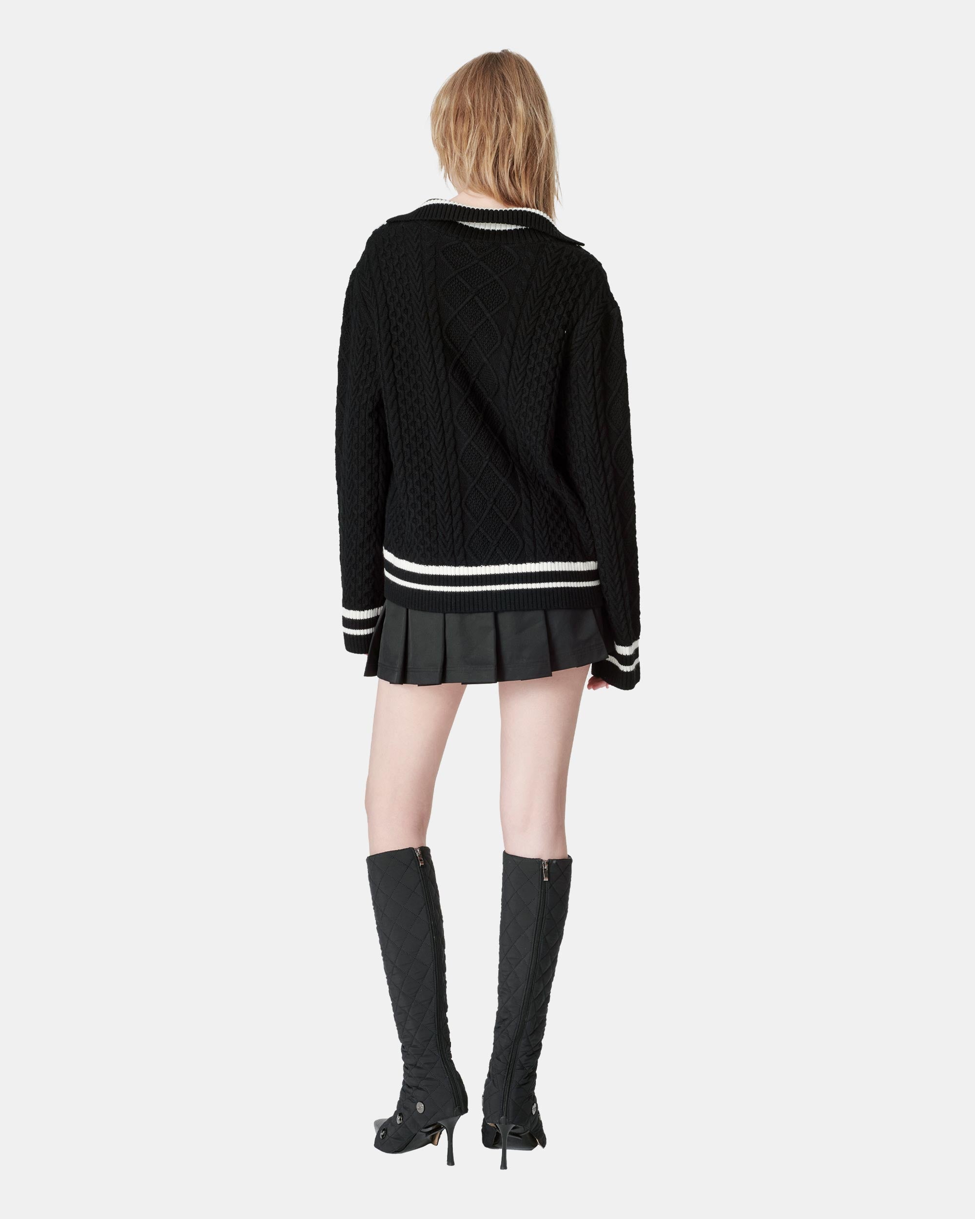 Women's Contrast Pattern Knitted Pullover