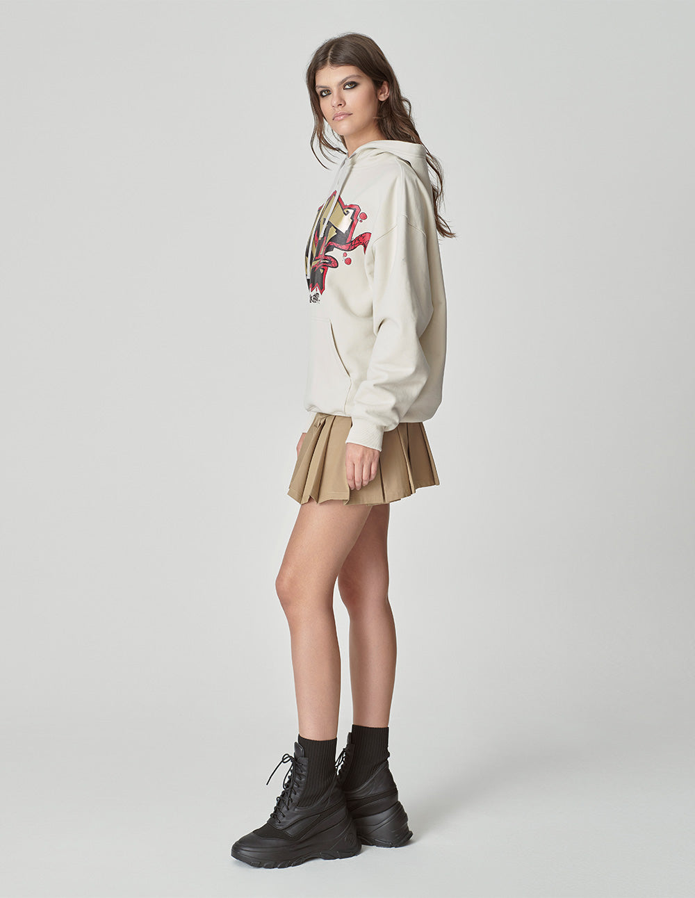 Unisex Graffiti Cotton Hooded Sweatshirt