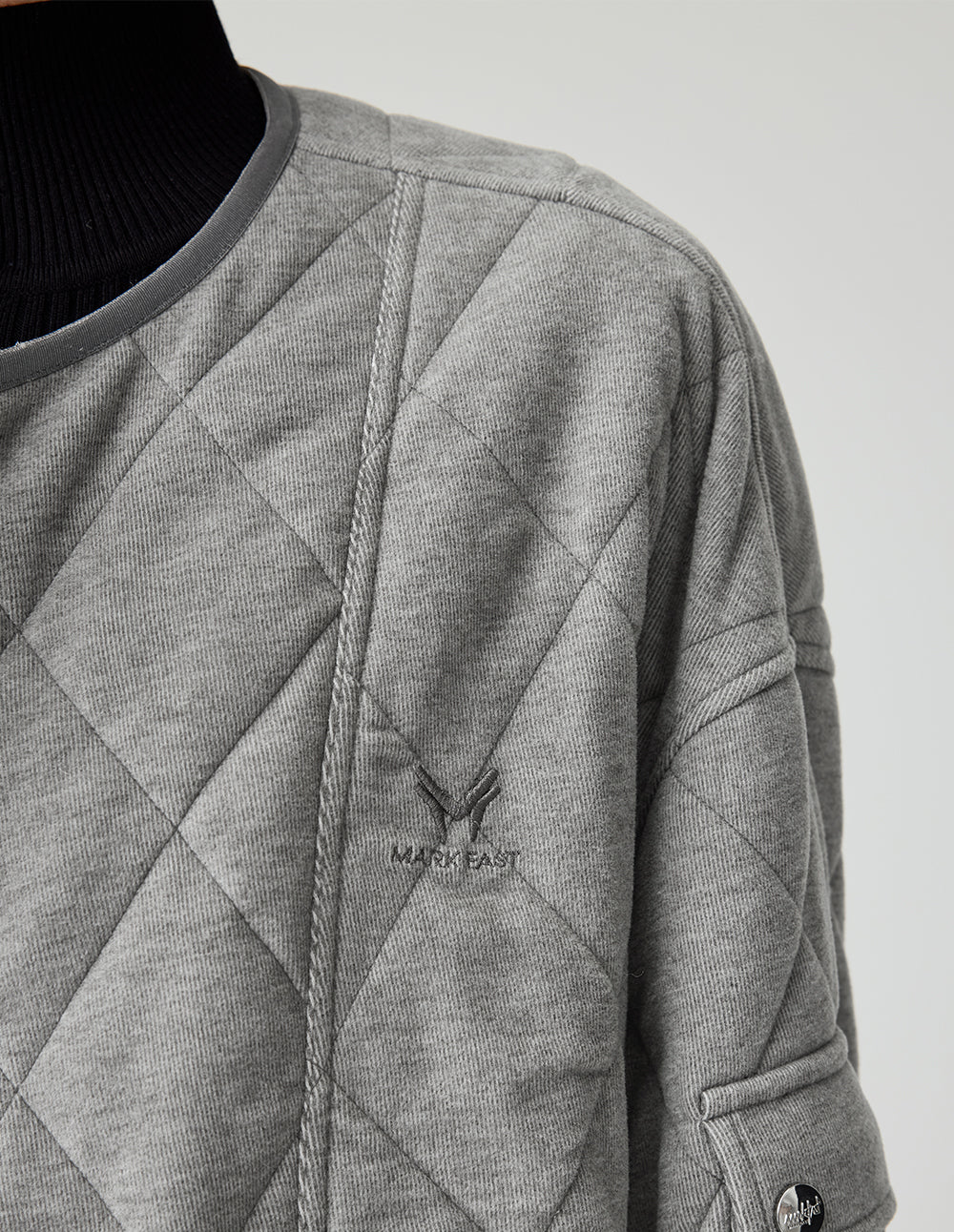 Women's Diagonal Placket Diamond Quilted Cotton Coat