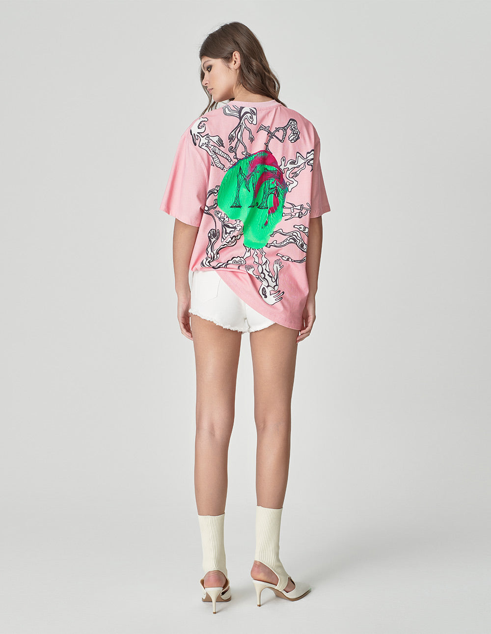Unisex Around The Planet Printed Cotton T-Shirt