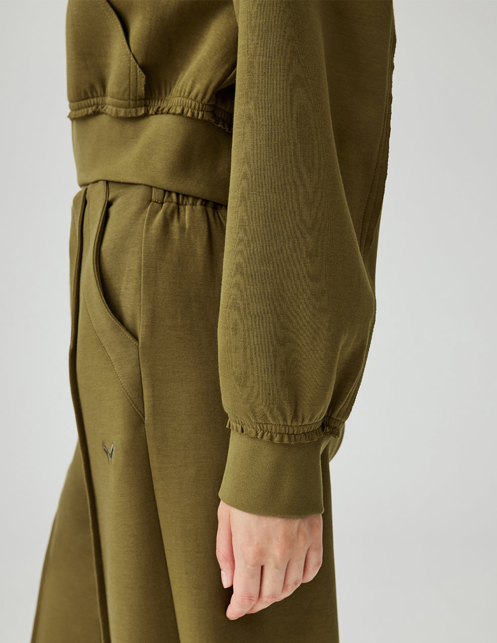 Women's Flat-Front Elastic Waist Loose Wide-Leg Straight Trousers