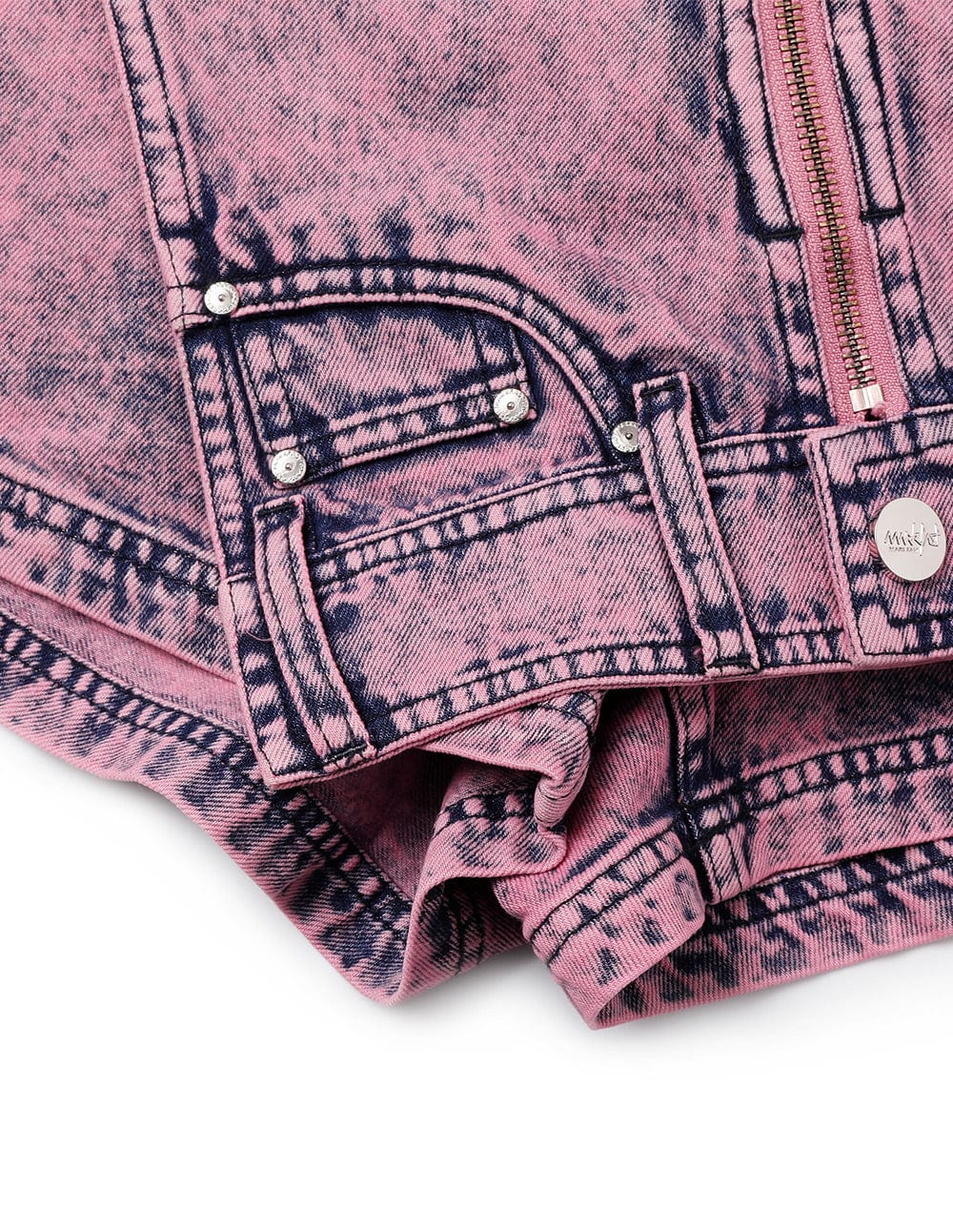 Women's Snowflake Washed High Waist Denim Shorts