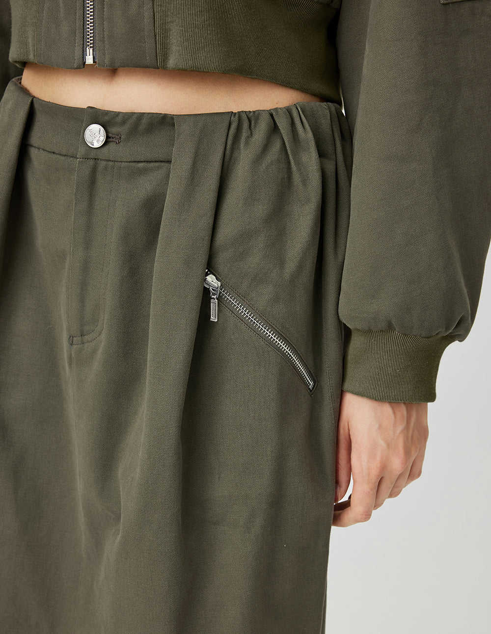 Women's Loose Straight Fit Pleated Design Versatile Midi Skirt