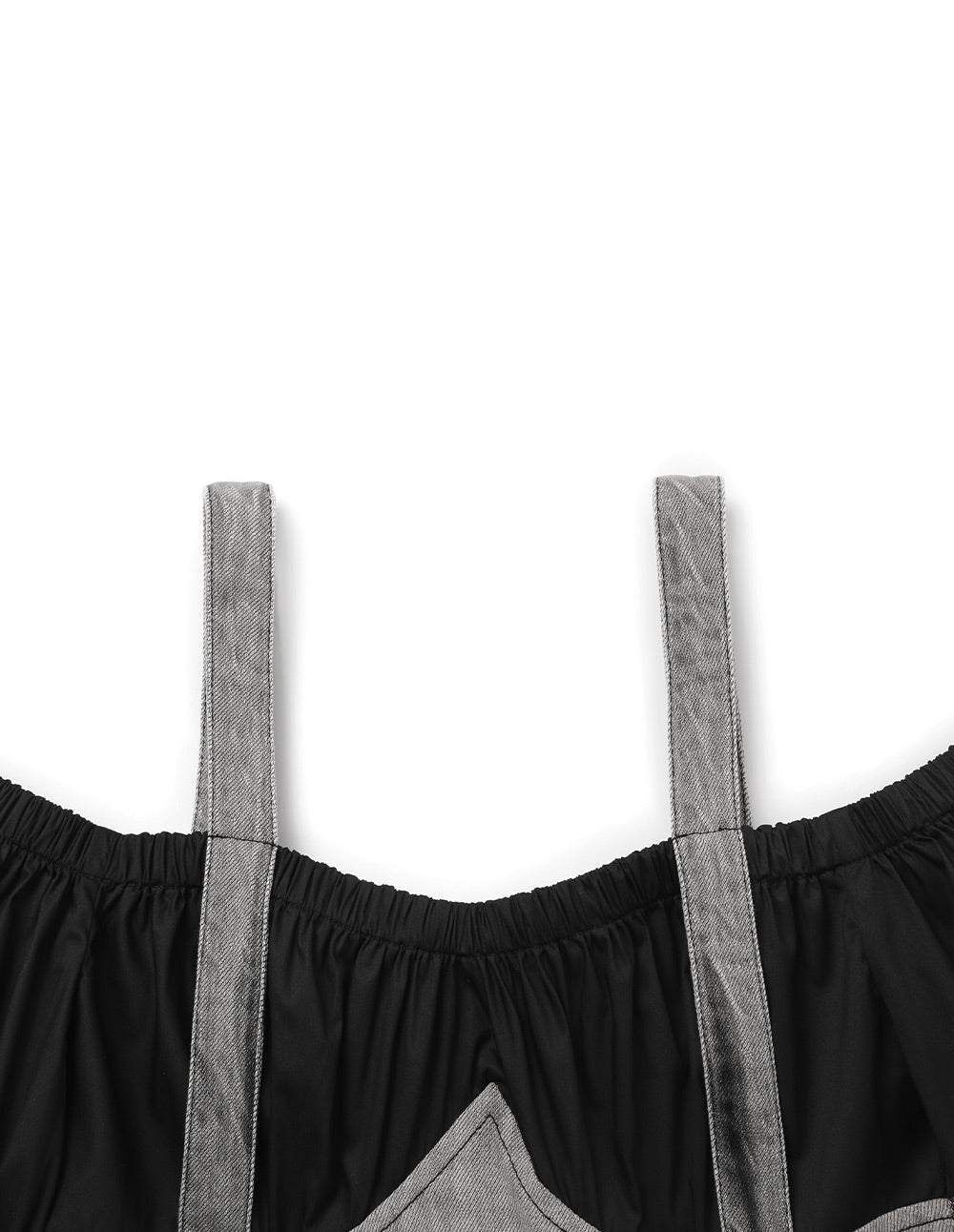 Women's Mock Two-Piece Off-Shoulder Denim Dress