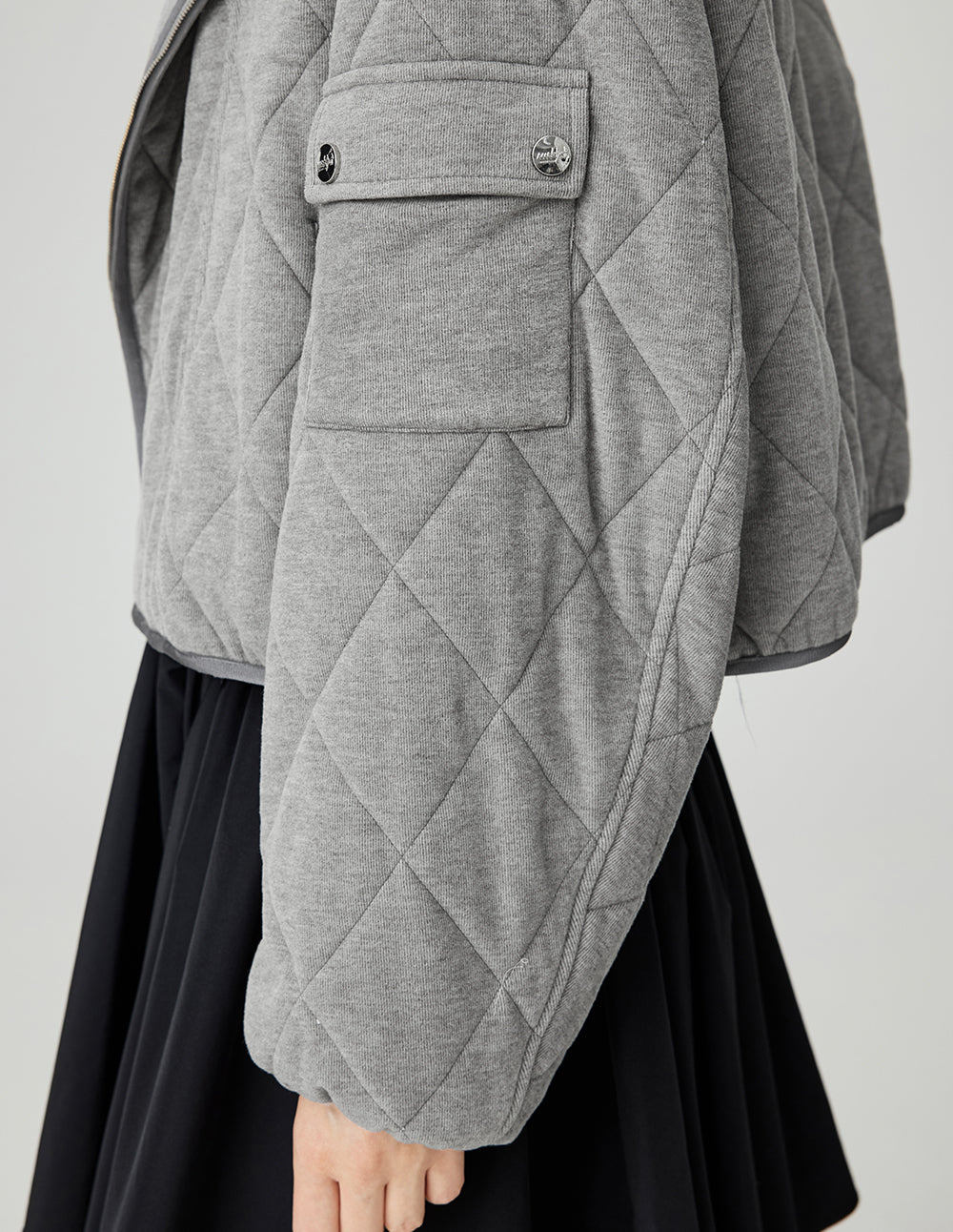 Women's Diagonal Placket Diamond Quilted Cotton Coat
