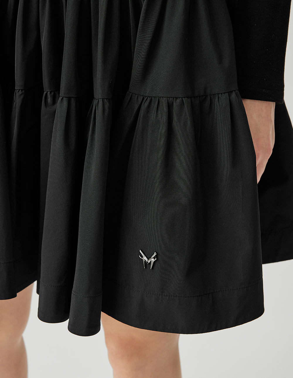 Women's Round Neck Knitted Patchwork Woven Tutu Dress