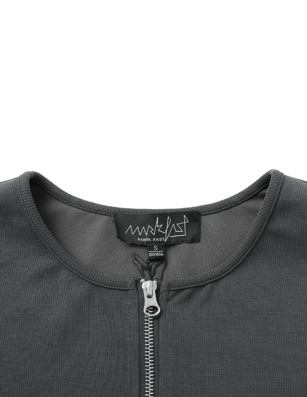 Women's Simple Dark Gray Zipper Top