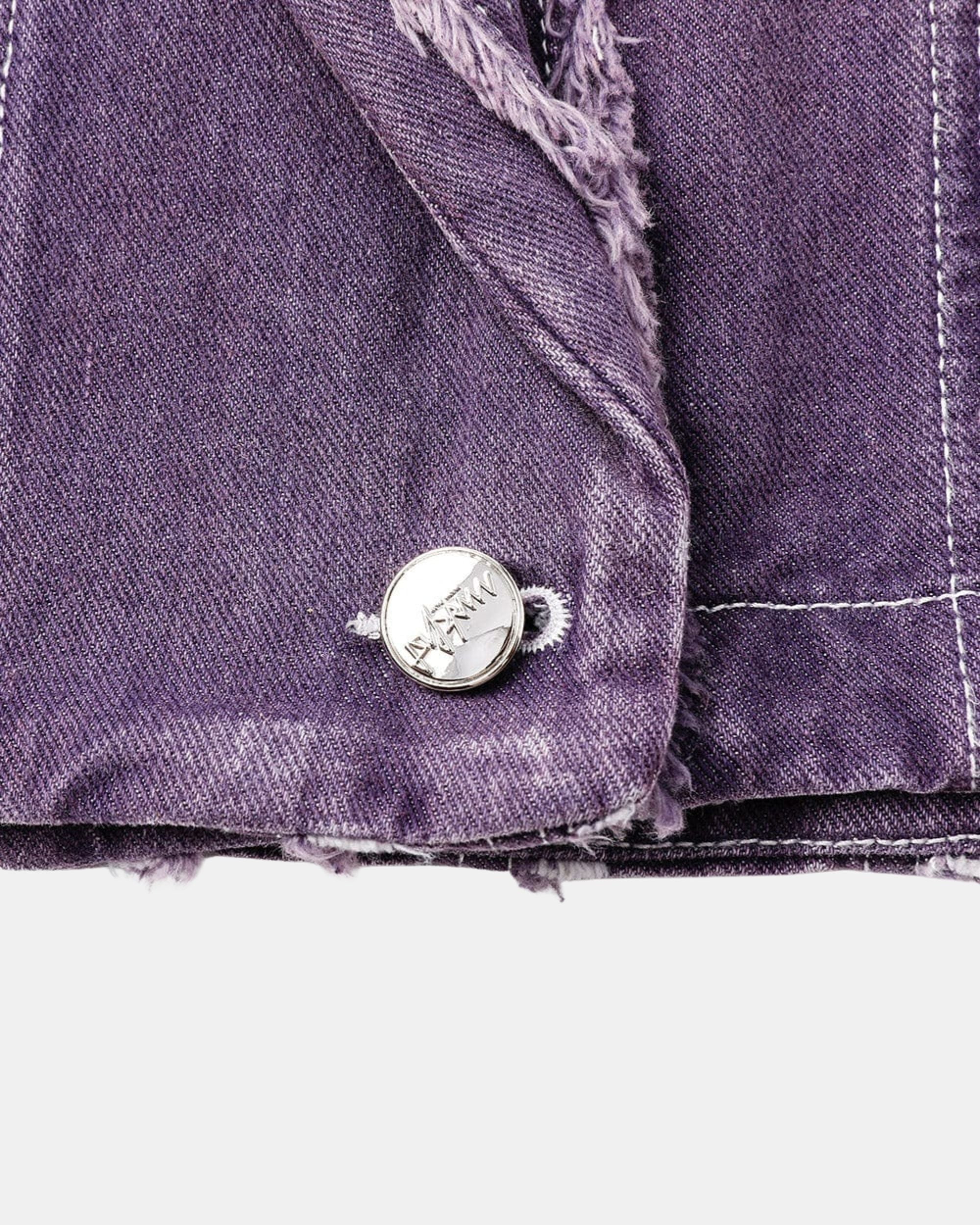 Women's Purple Denim Cropped Jacket