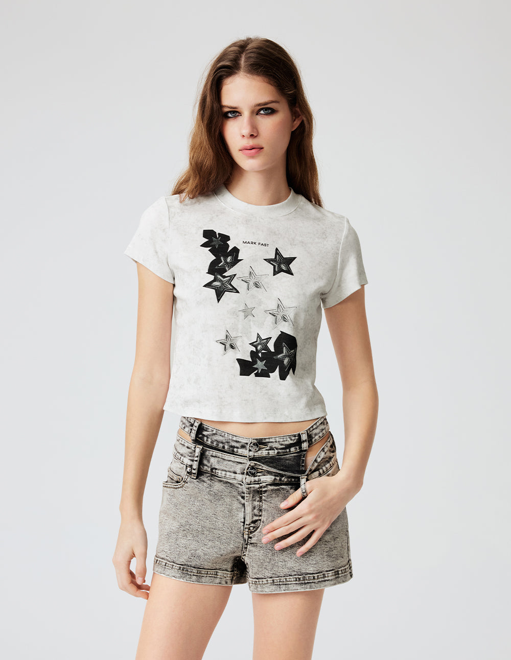Women's Cotton Solid-Color Stretch T-Shirts