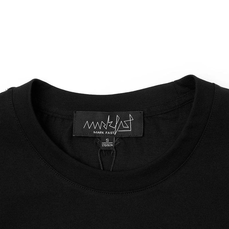 MarkFast Black Cotton Crew Neck Printed T-Shirts