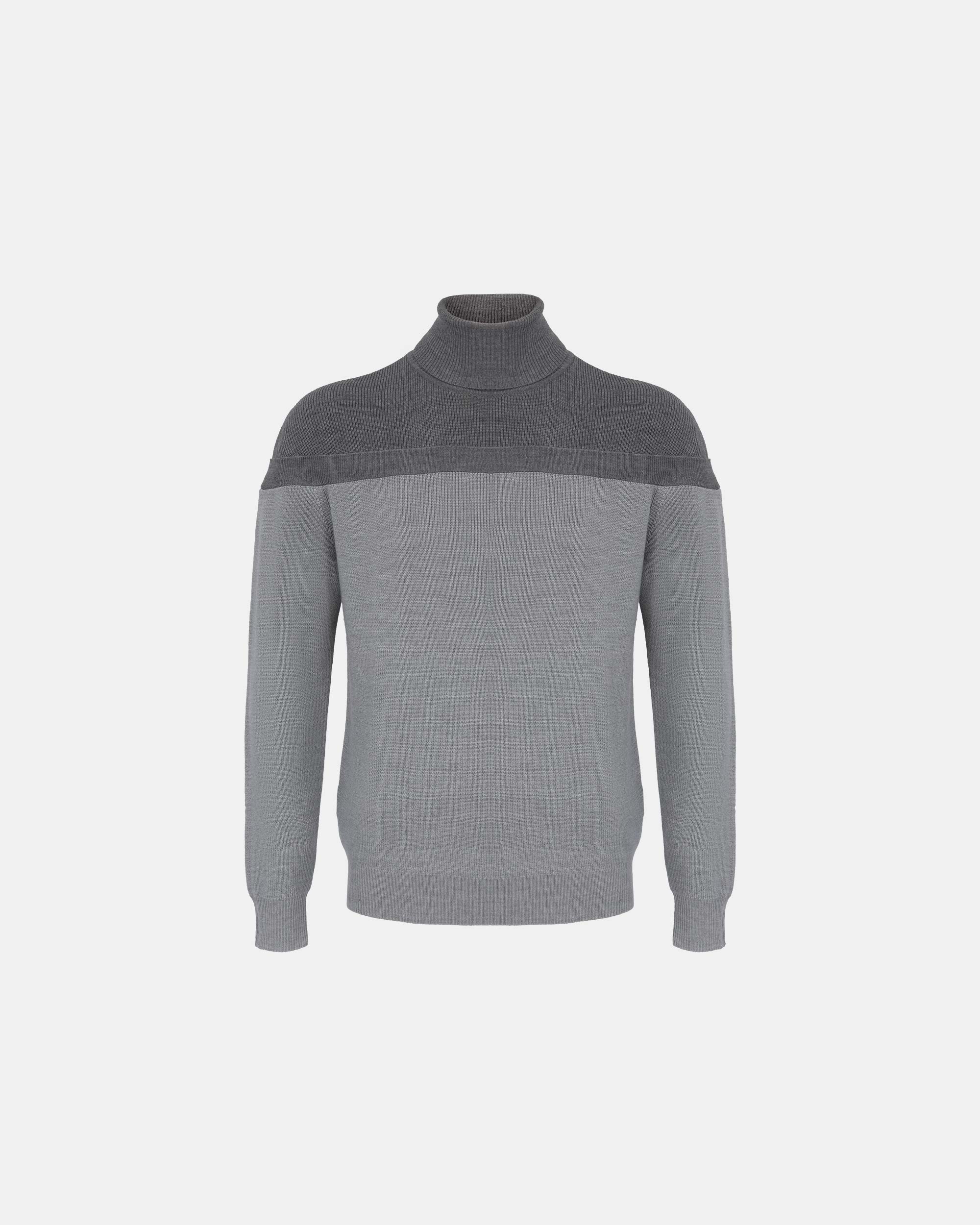 Men's Grey Wool Pullover Sweater
