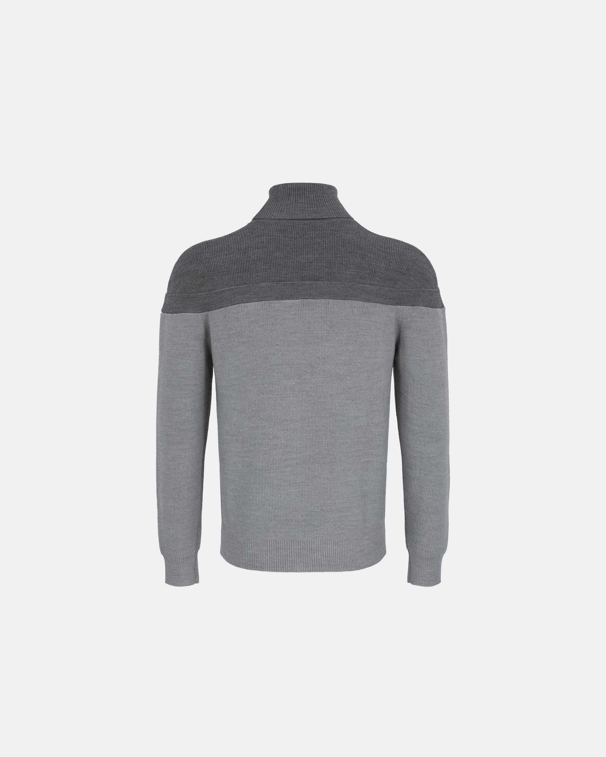 Men's Grey Wool Pullover Sweater