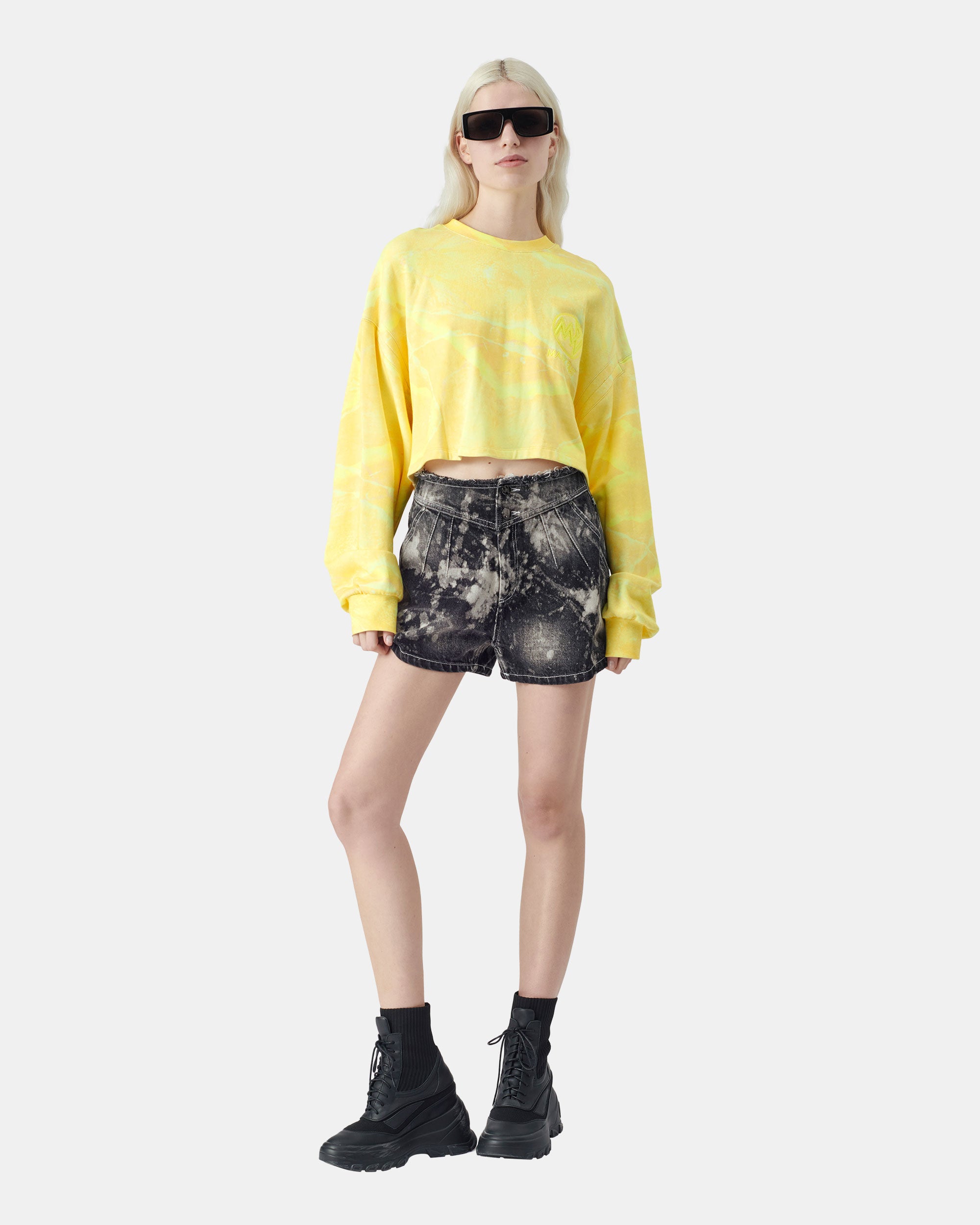 Women's Runway Style Tie-Dye Denim Shorts
