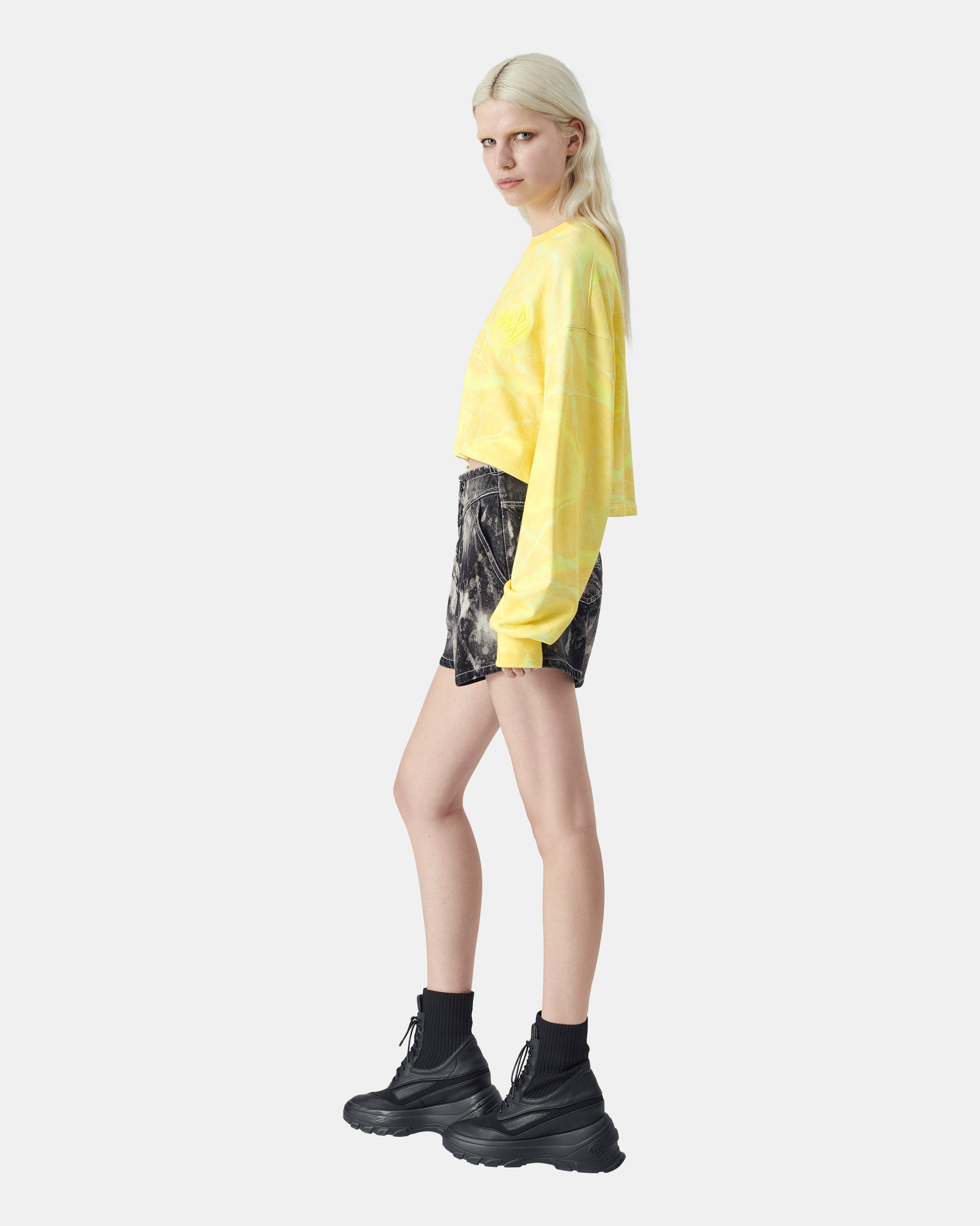 Women's Runway Style Tie-Dye Denim Shorts