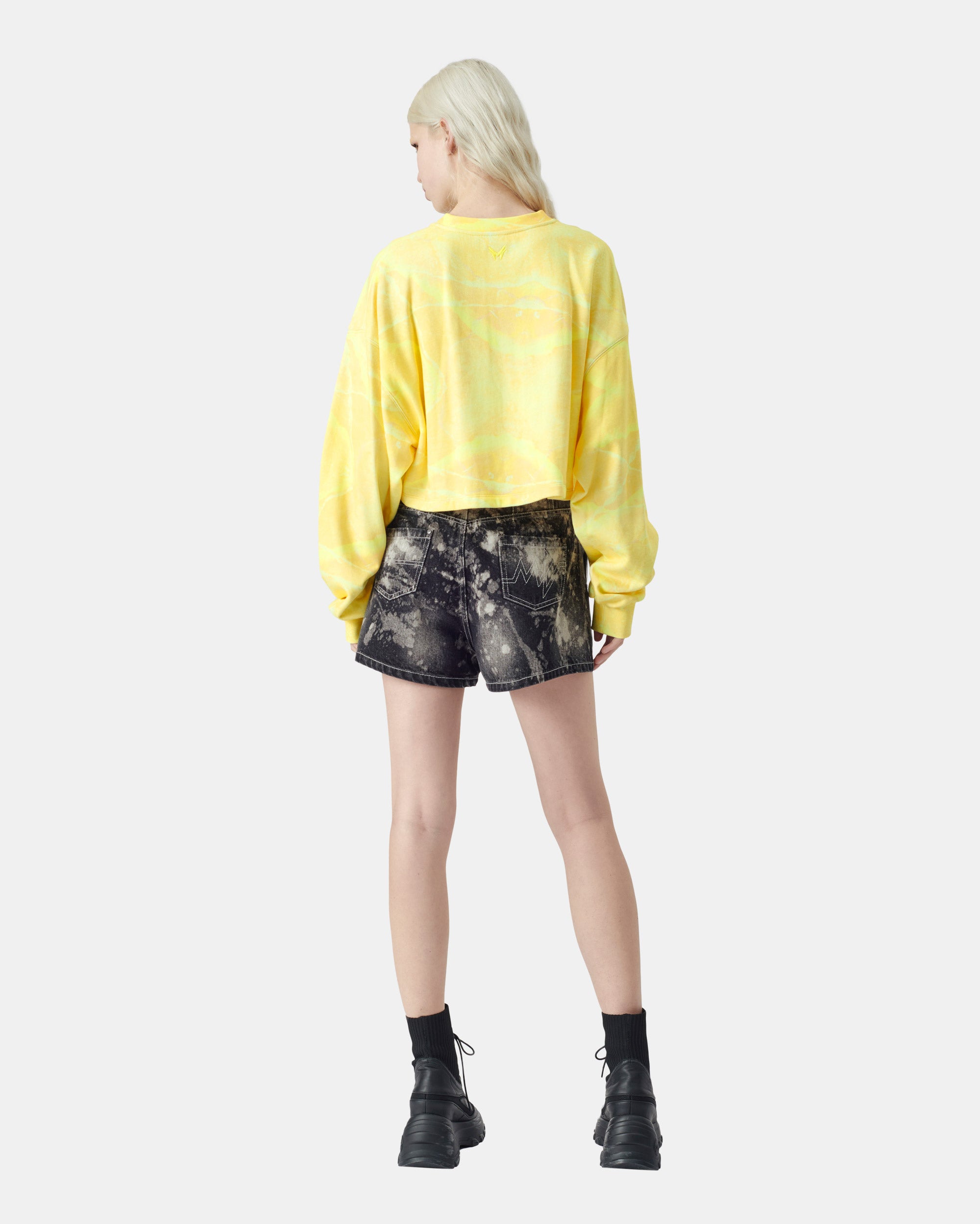 Women's Runway Style Tie-Dye Denim Shorts