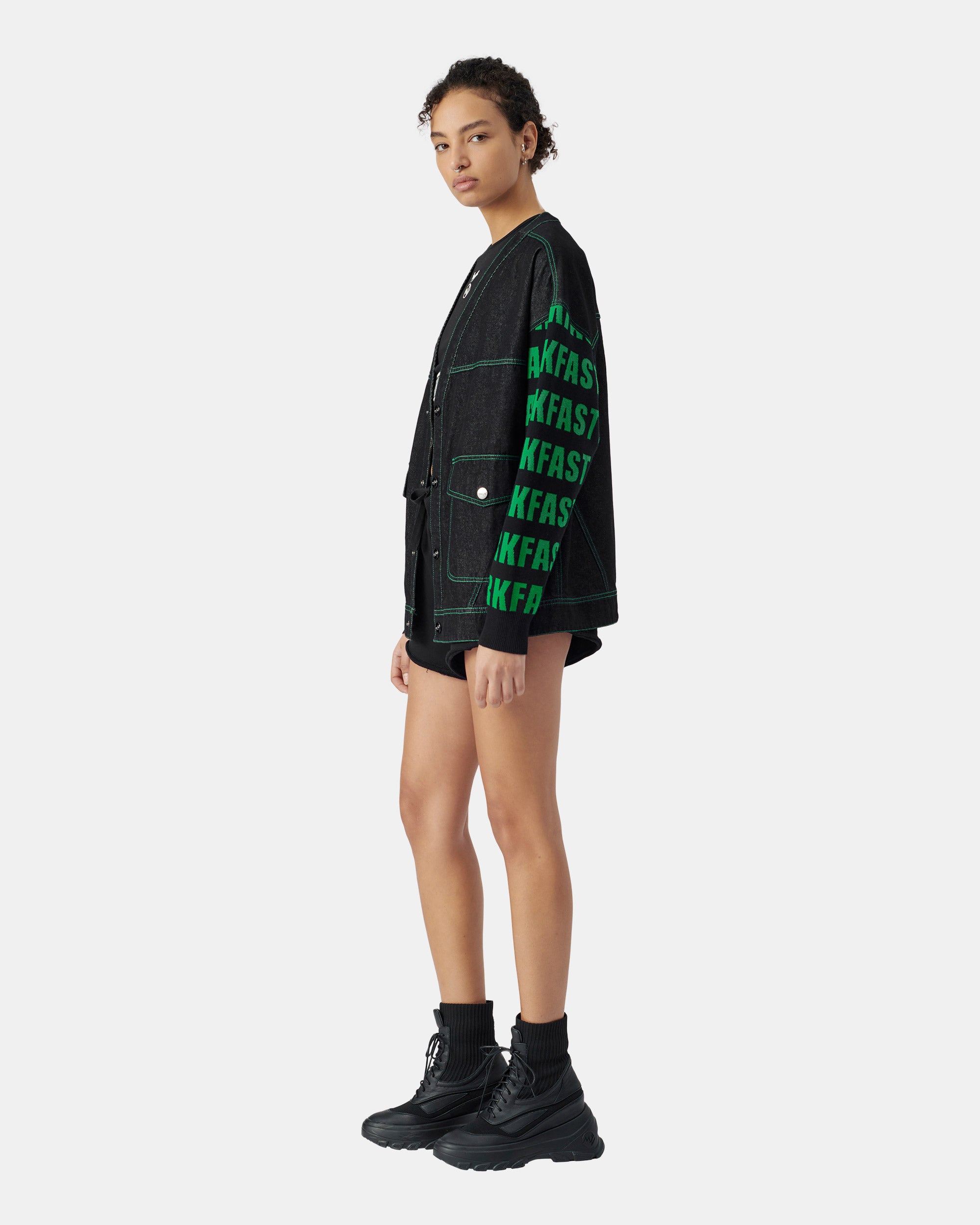 Unisex Knitted Stitched Denim Jacket