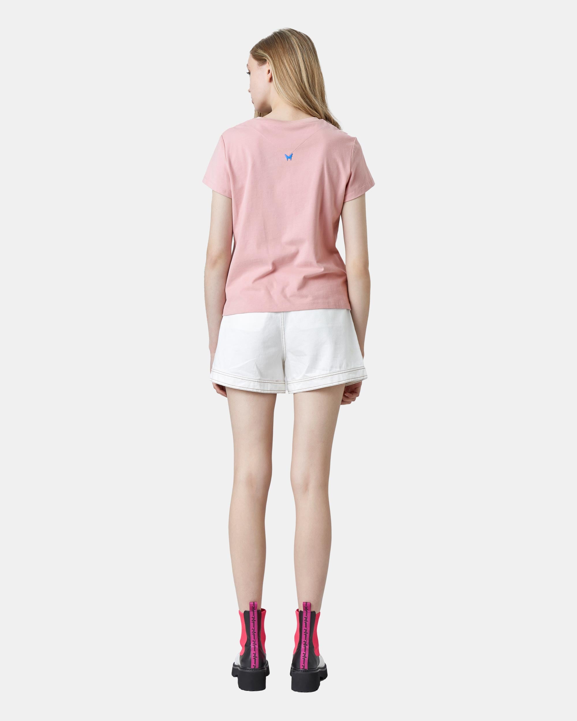 Women's Garment Washed Straight Cut Denim Shorts