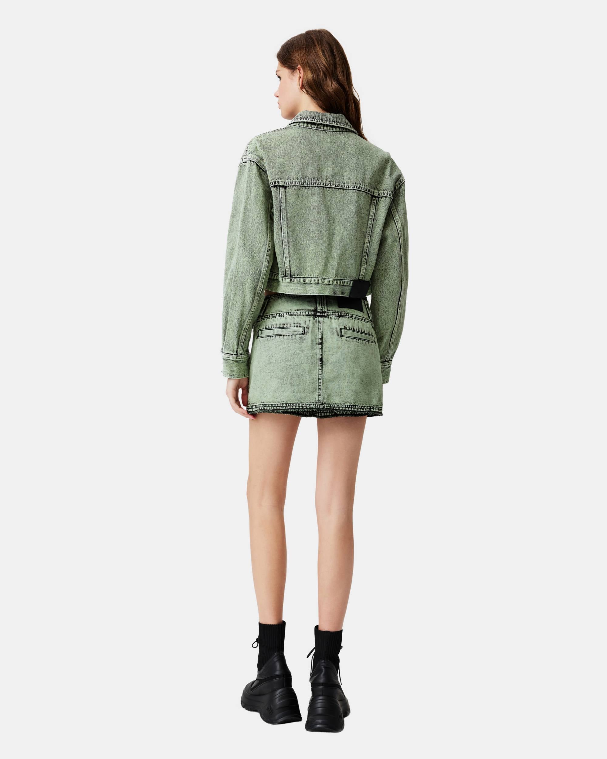Women's Vintage A-Line Cargo Denim Skirt