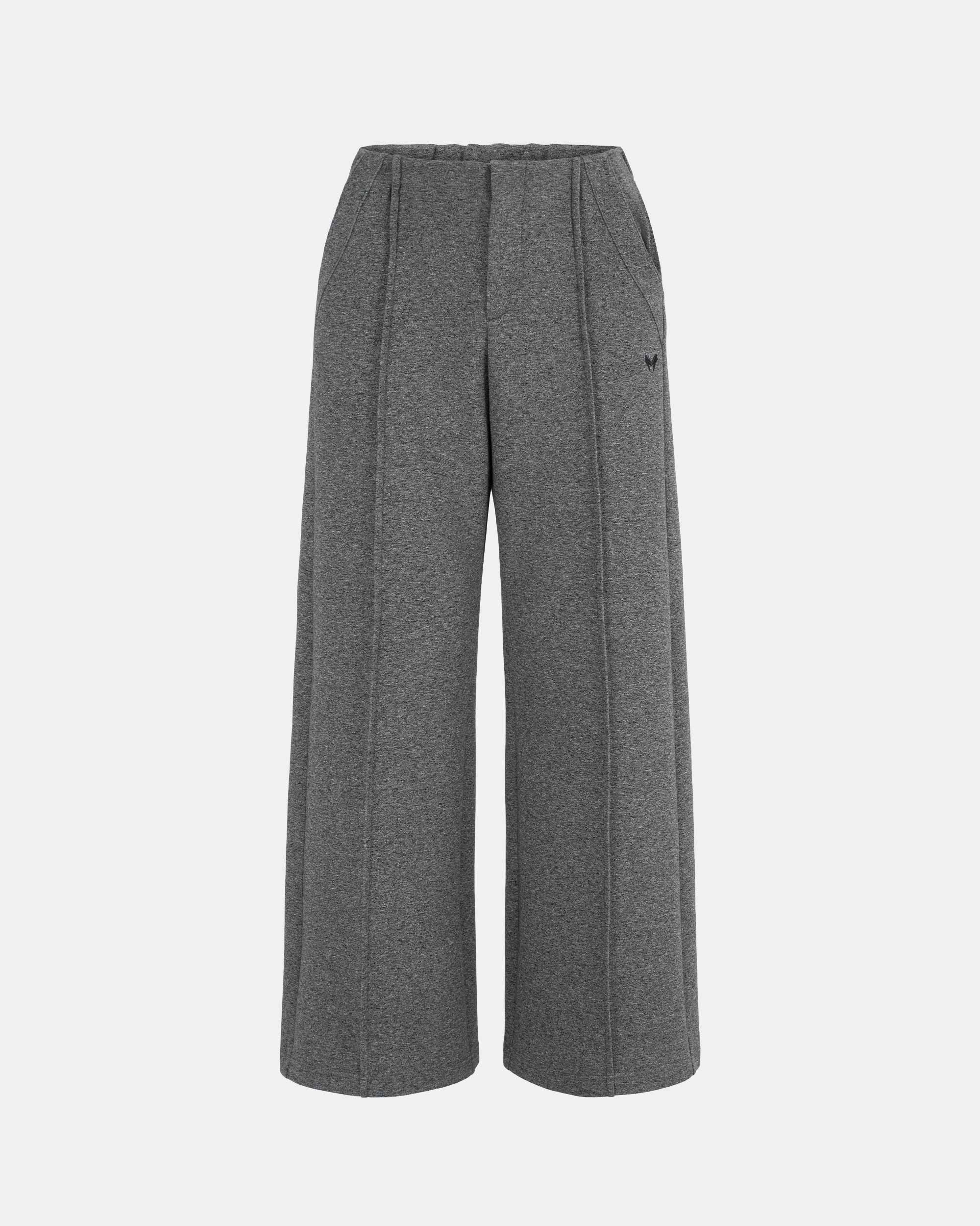 Women's Flat-Front Elastic Waist Loose Wide-Leg Straight Trousers