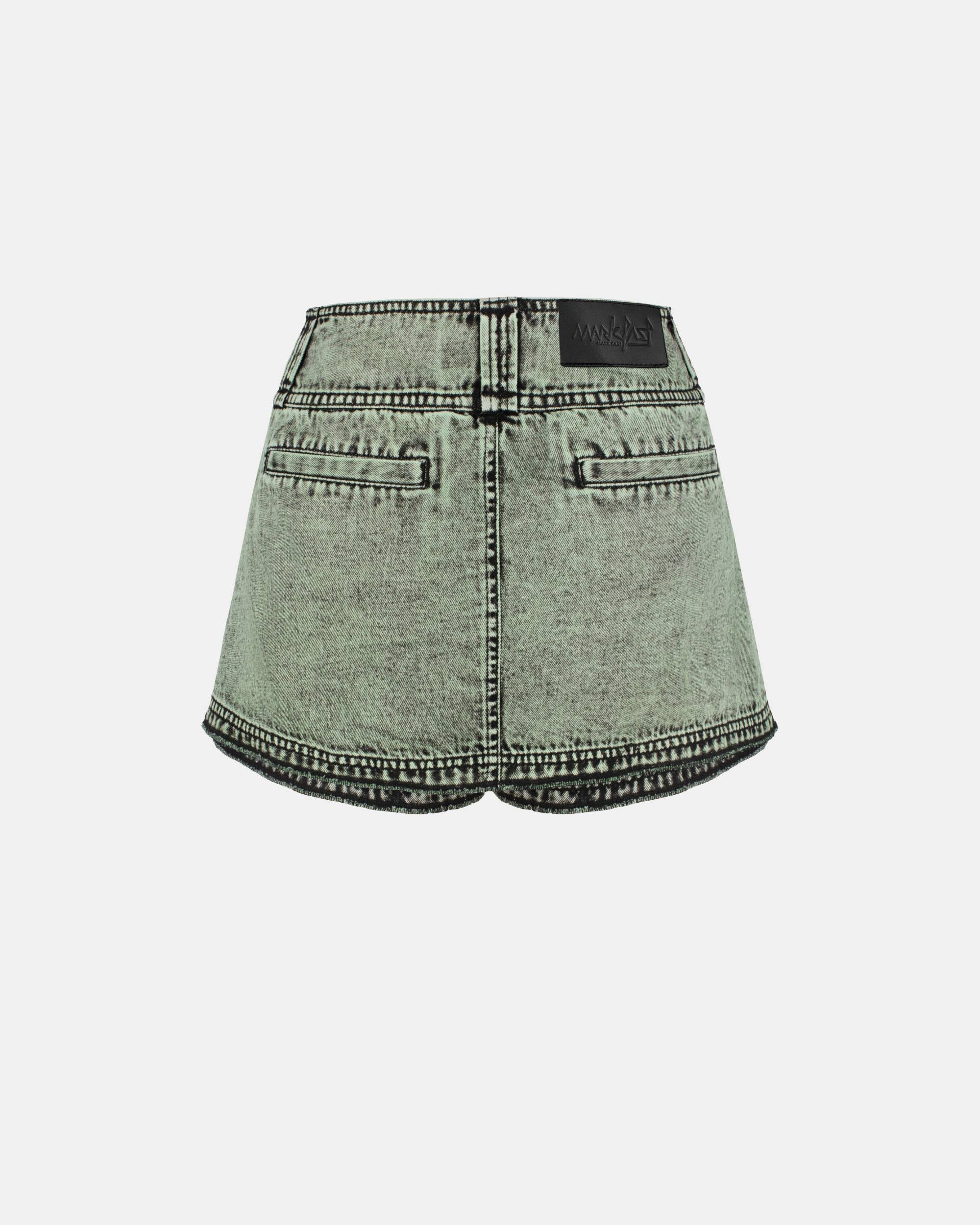 Women's Vintage A-Line Cargo Denim Skirt