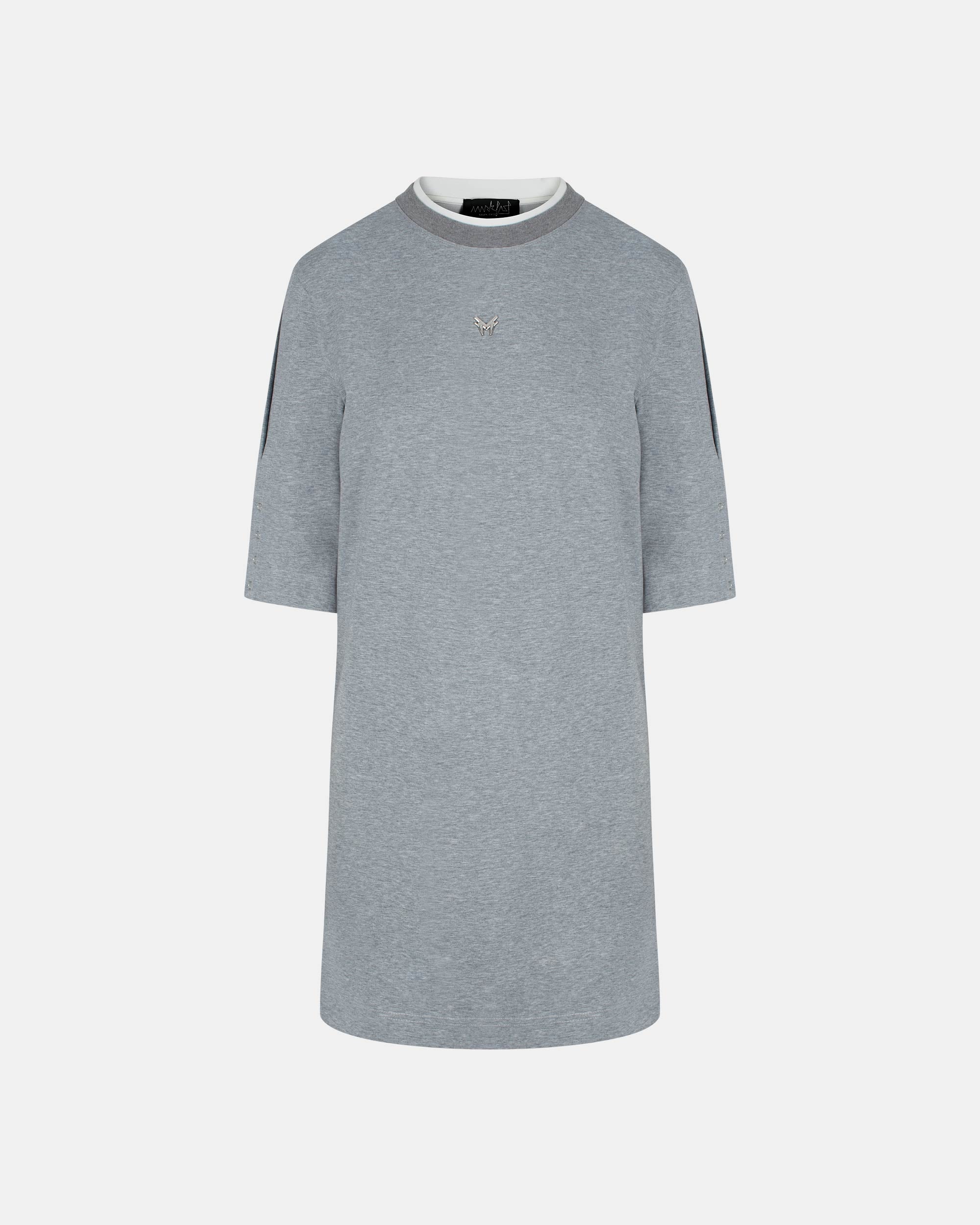 Women's Air Cotton Layered Collar Straight T-Shirt Dress