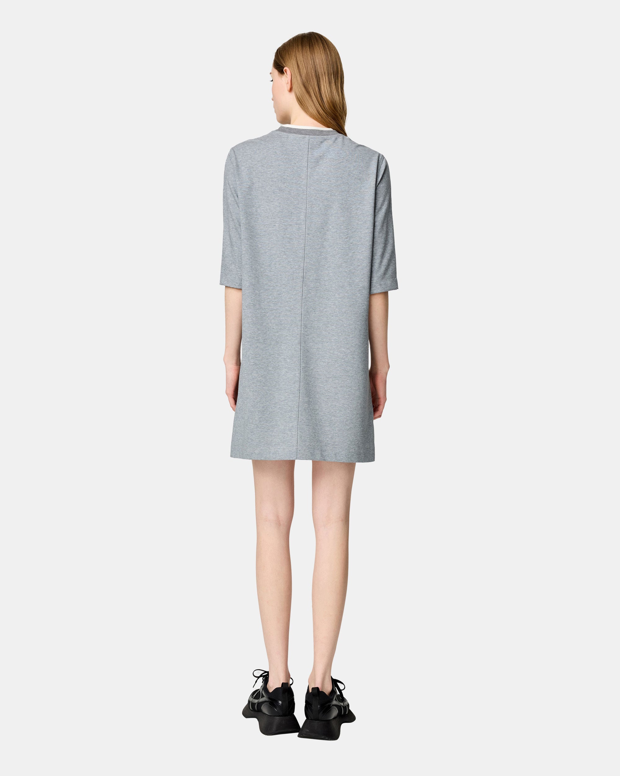 Women's Air Cotton Layered Collar Straight T-Shirt Dress