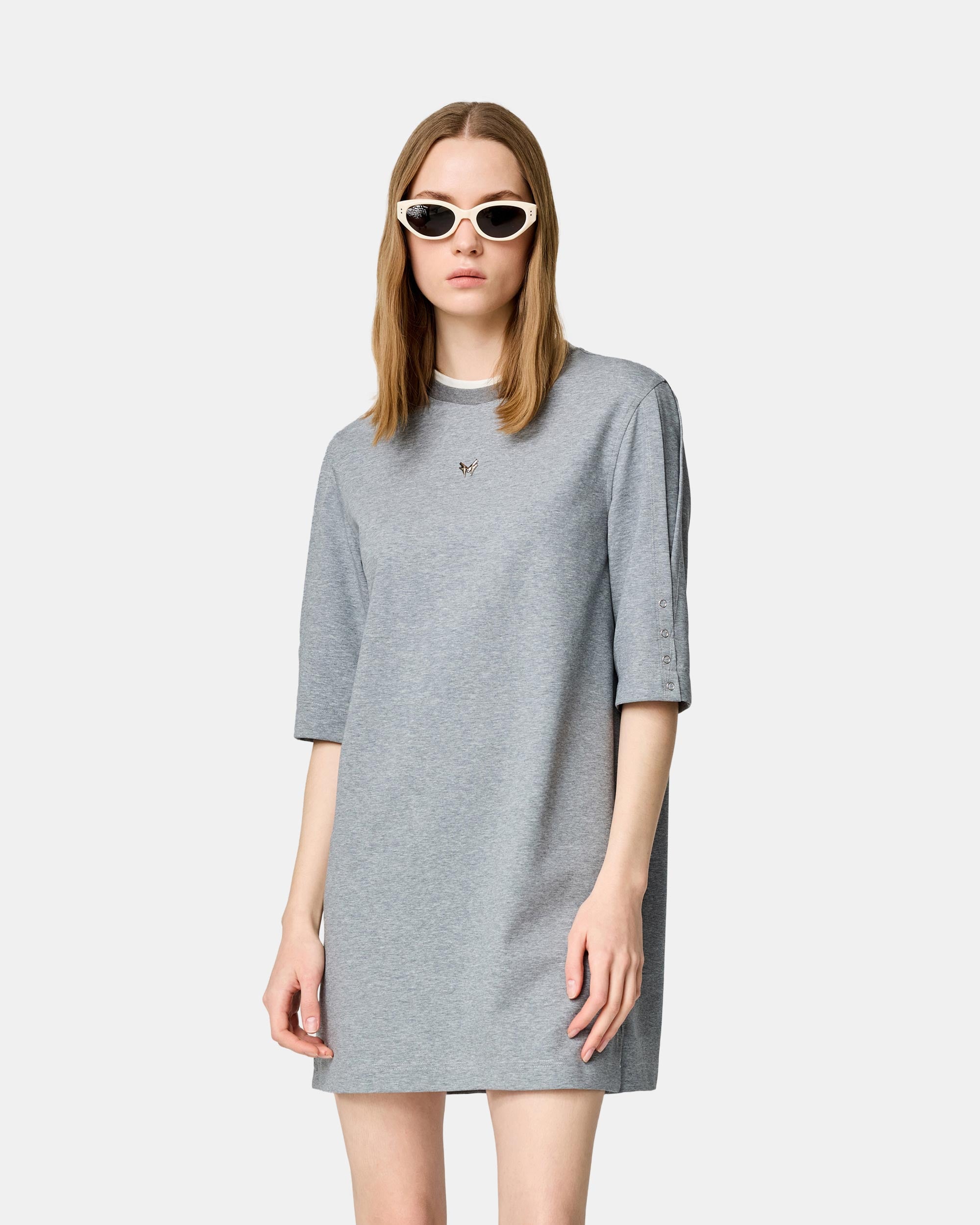 Women's Air Cotton Layered Collar Straight T-Shirt Dress